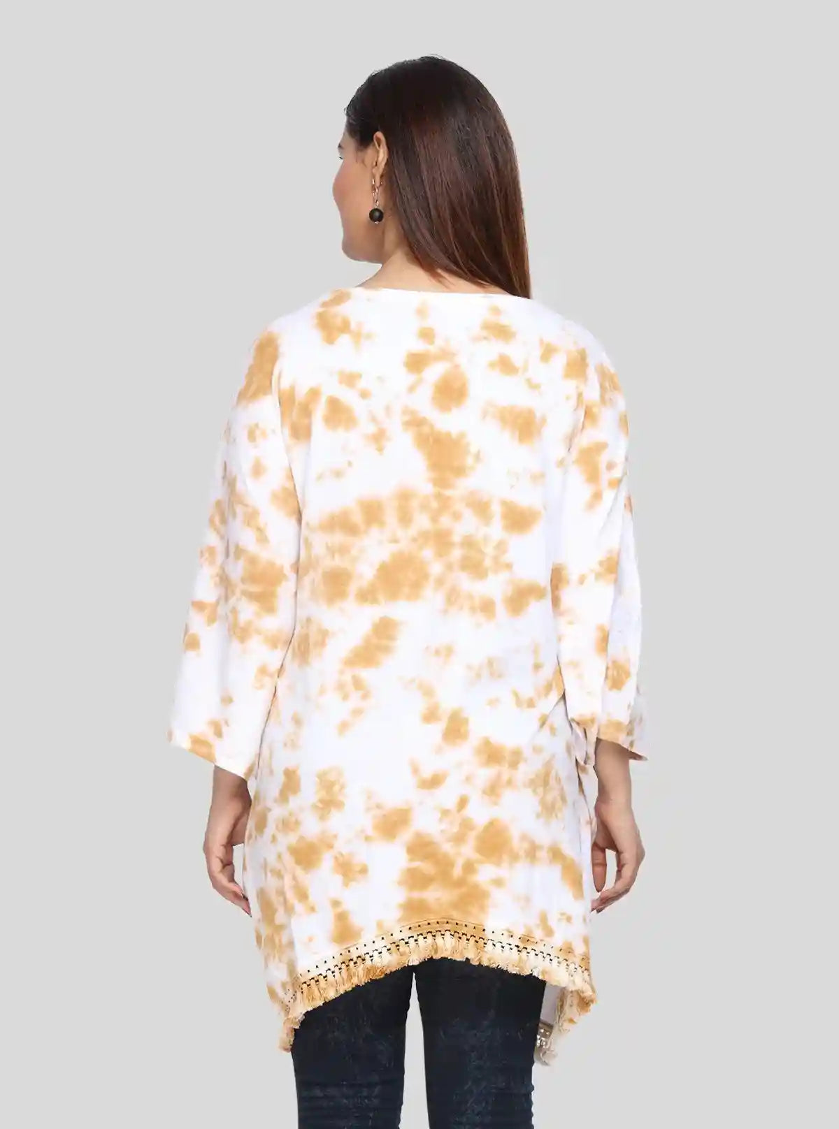Women's White Tie and Dye Shrug in 100% Cotton | Stylish Layer | Boer and Fitch | Buy Online at  Boer and Fitch