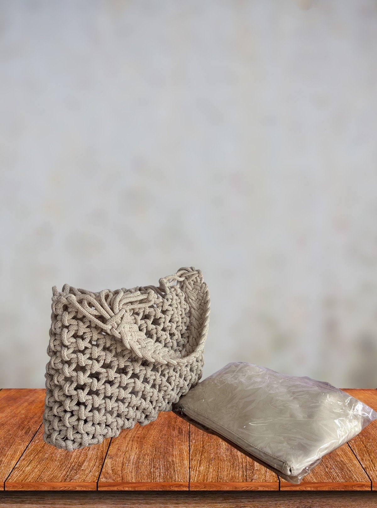 White Knitted Tote Bag for Women – Stylish & Lightweight by Boer & Fitch - Boer and Fitch