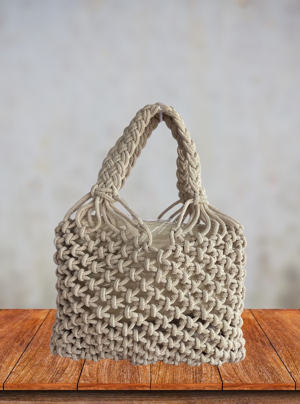 White Knitted Tote Bag for Women – Stylish & Lightweight by Boer & Fitch - Boer and Fitch