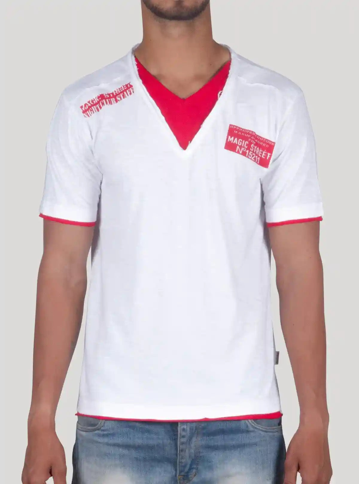 Two Tone V-Neck T-Shirt for Men – Stylish Casual Tee by Boer and Fitch | Buy Online at  Boer and Fitch