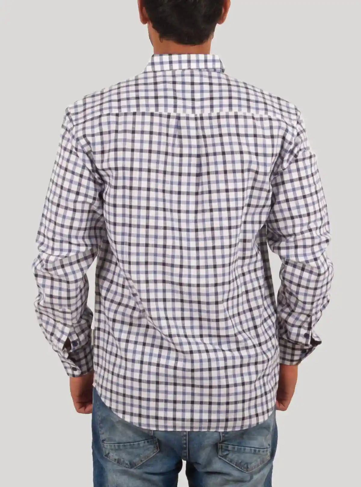 White Multi-Check Long Sleeve Casual Shirt for Men – Boer and Fitch | Buy Online at  Boer and Fitch