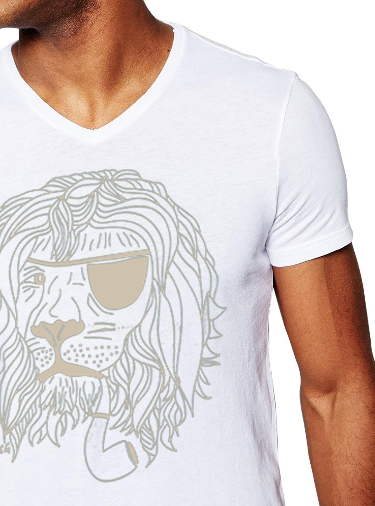 White Lion Print T-Shirt for Men – Casual & Stylish by Boer and Fitch - Boer and Fitch