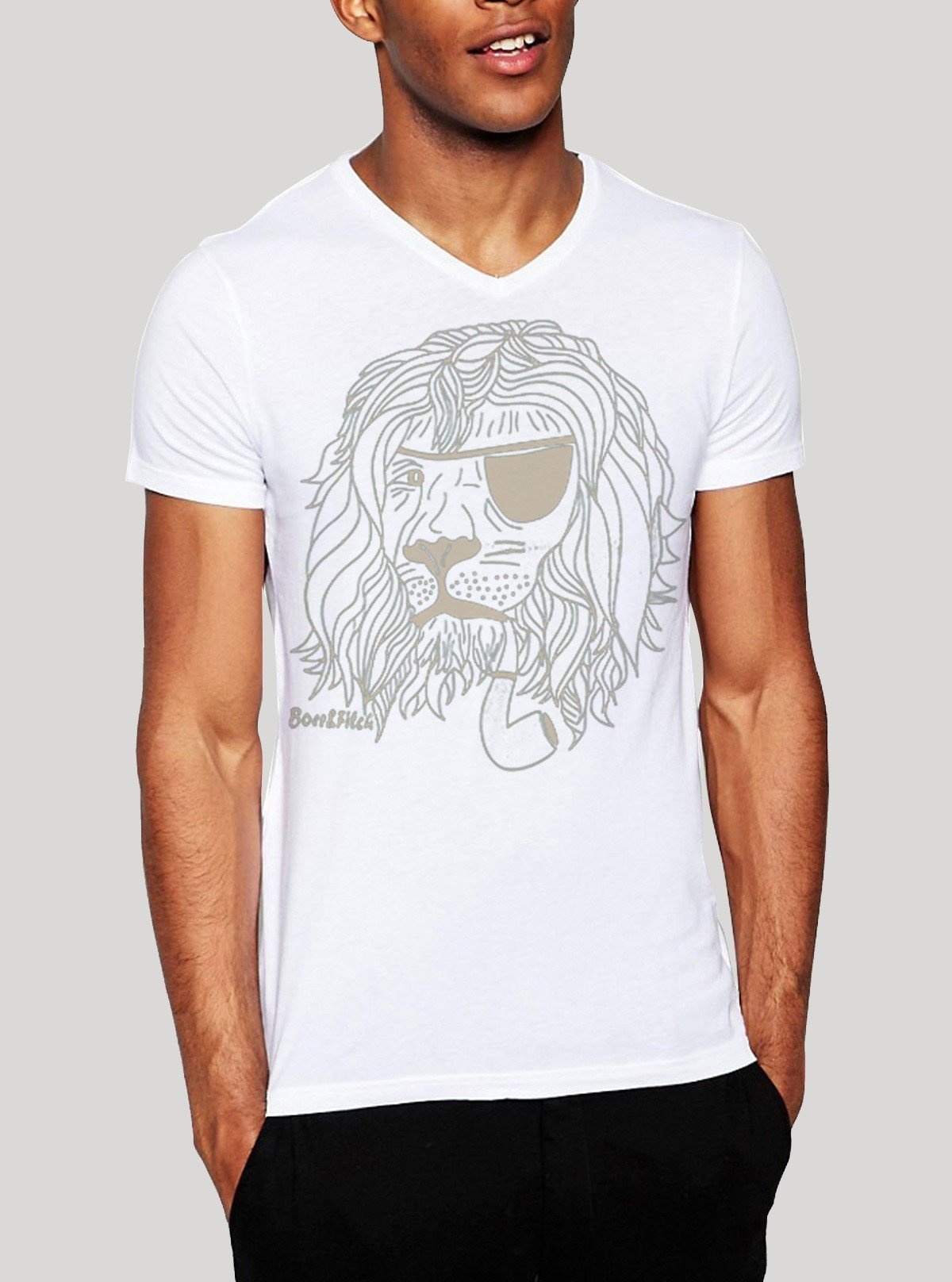White Lion Print T-Shirt for Men – Casual & Stylish by Boer and Fitch - Boer and Fitch