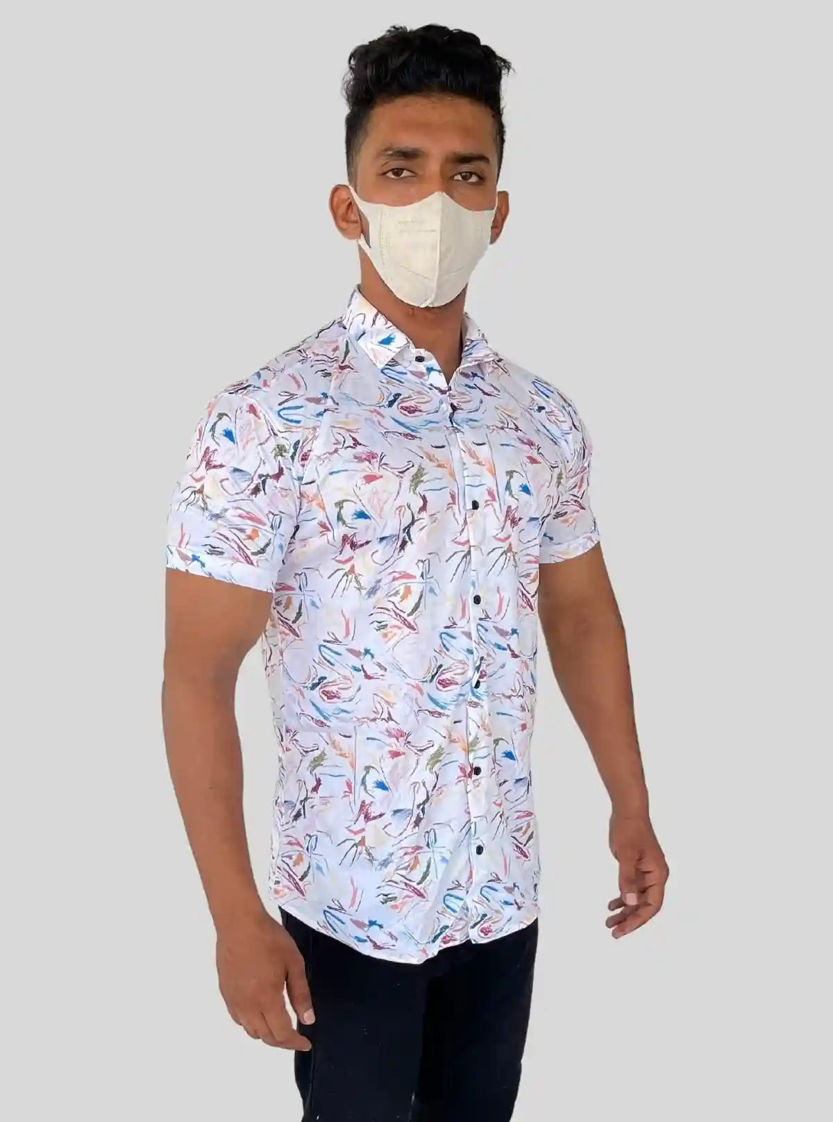 Men’s Multi Color Printed Poly Shirt – Vibrant & Stylish Casual Wear by Boer & Fitch | Buy Online at  Boer and Fitch