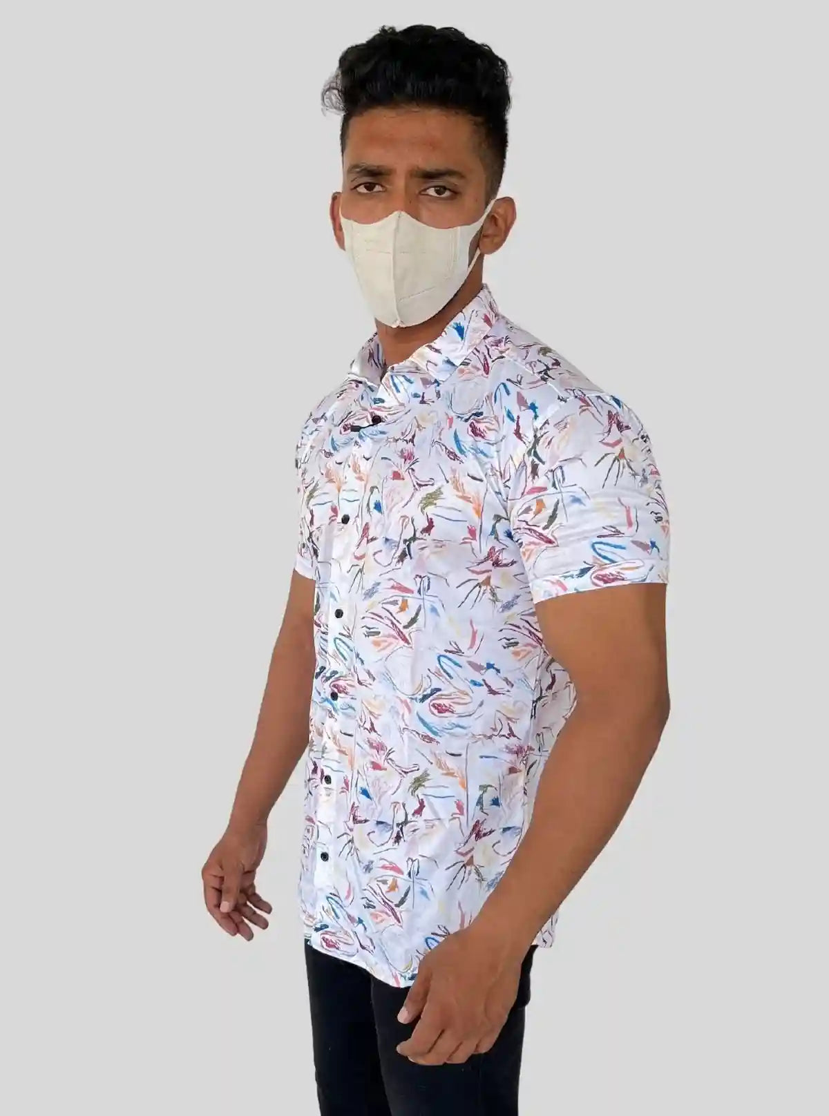 Men’s Multi Color Printed Poly Shirt – Vibrant & Stylish Casual Wear by Boer & Fitch | Buy Online at  Boer and Fitch