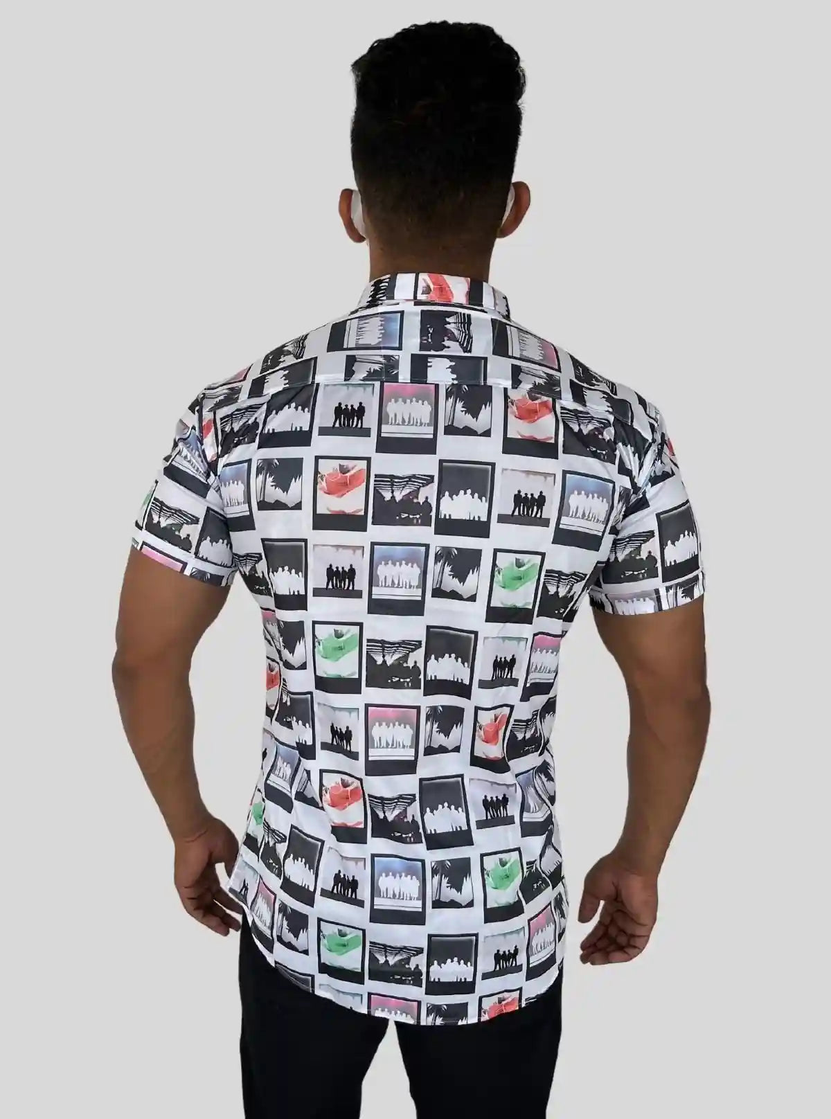 Men’s Squared Print Short Sleeve Shirt in Soft Poly Spun Fabric | Buy Online at  Boer and Fitch