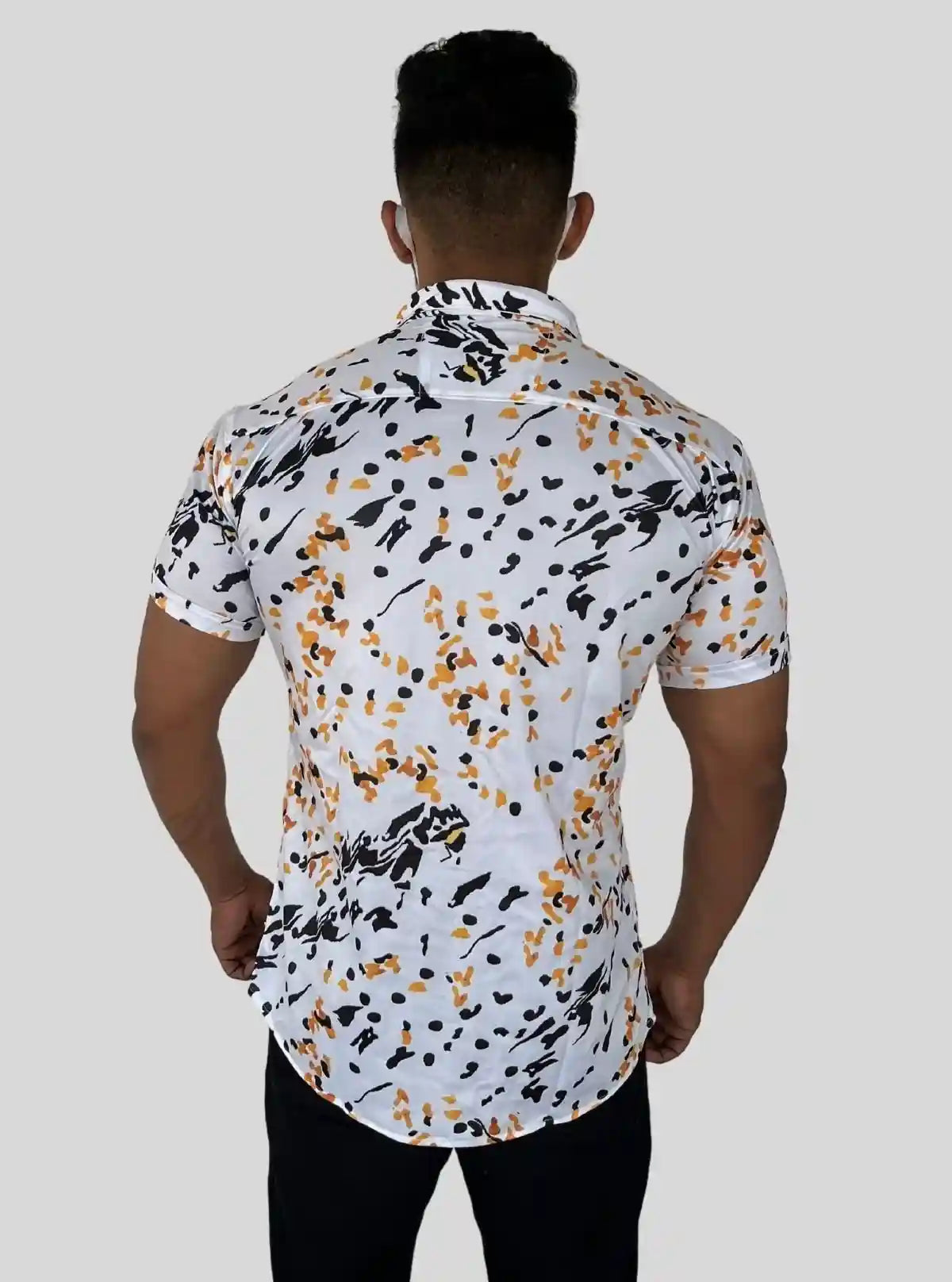 Men’s White Shirt with All-Over Graphic Print | Boer & Fitch | Buy Online at  Boer and Fitch