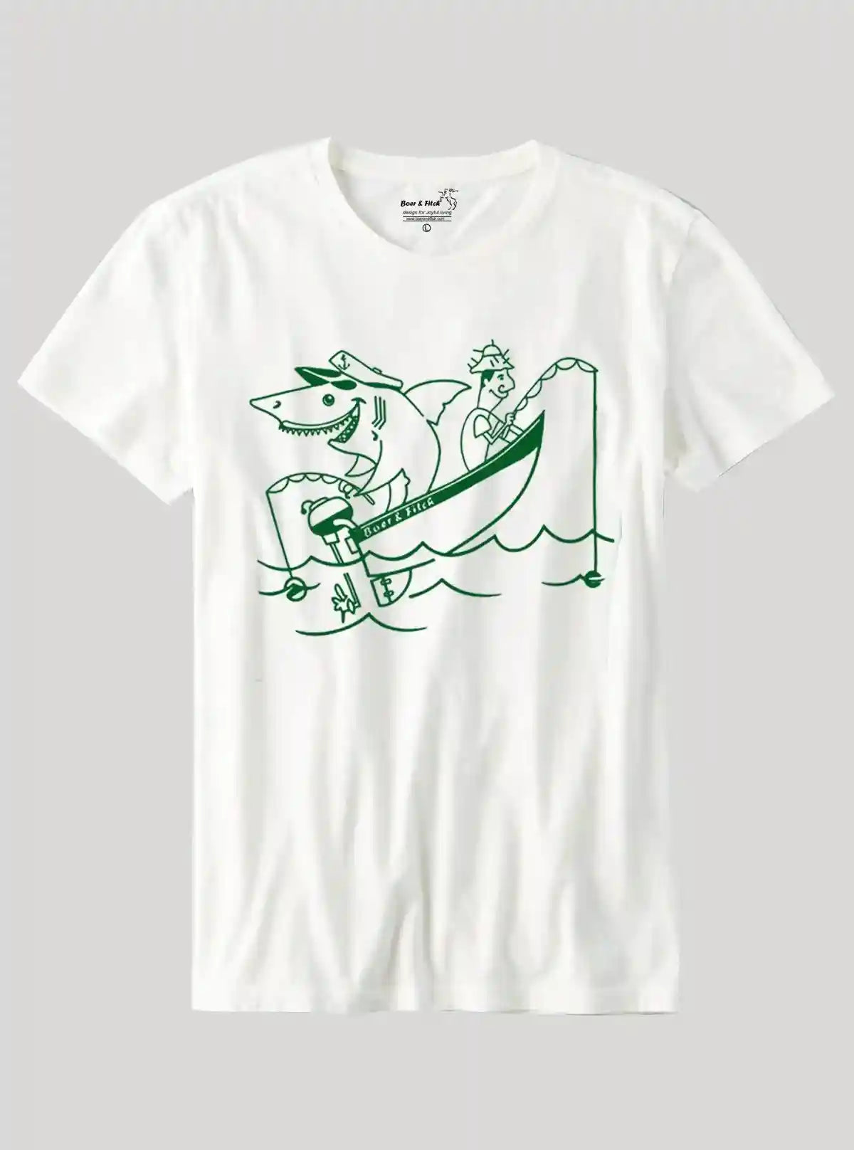 White Shark Print T-Shirt for Men – Trendy Streetwear by Boer and Fitch | Buy Online at  Boer and Fitch