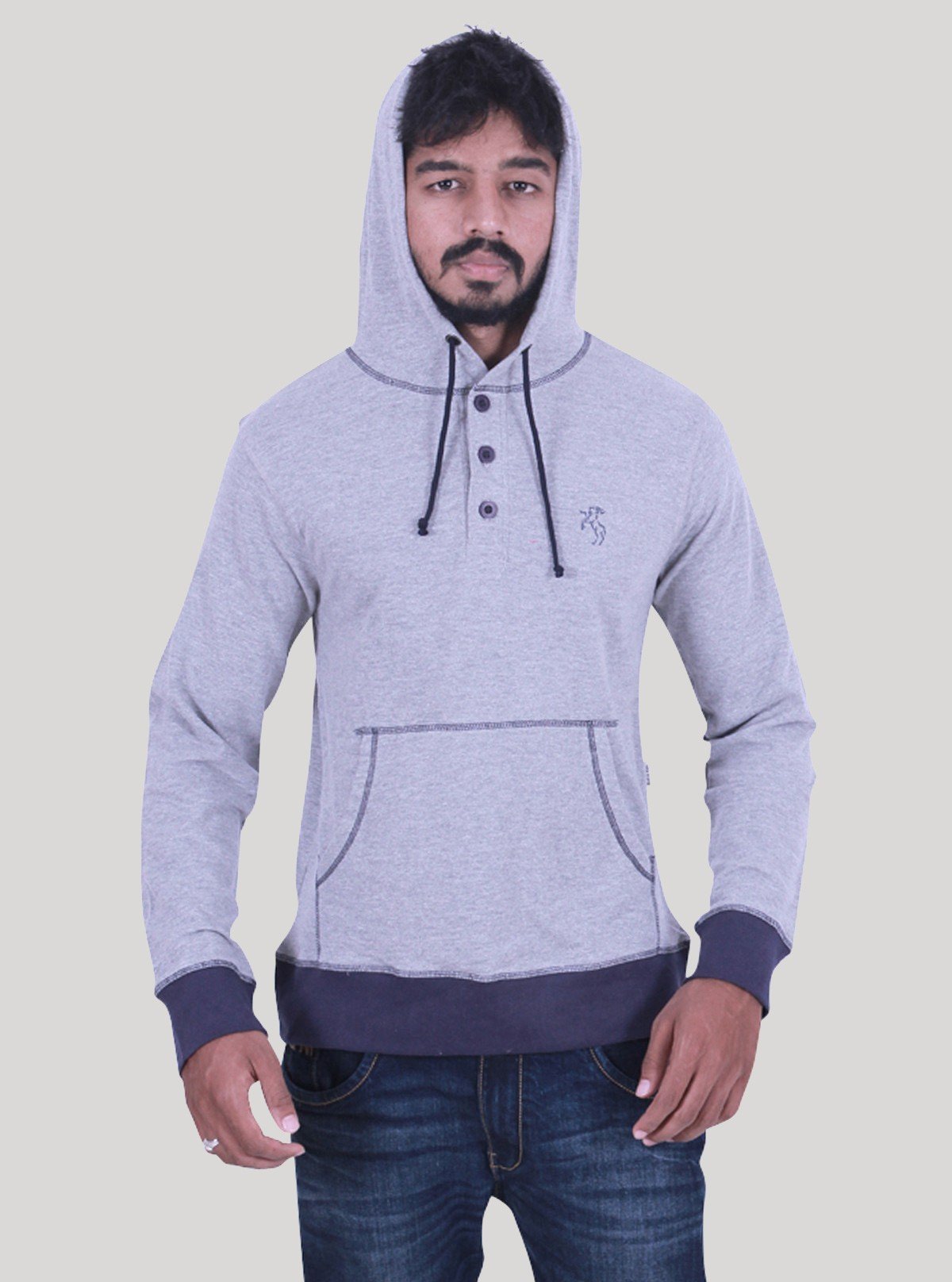 White Melange Hooded Sweatshirt for Men – Casual Comfort by Boer and Fitch - Boer and Fitch