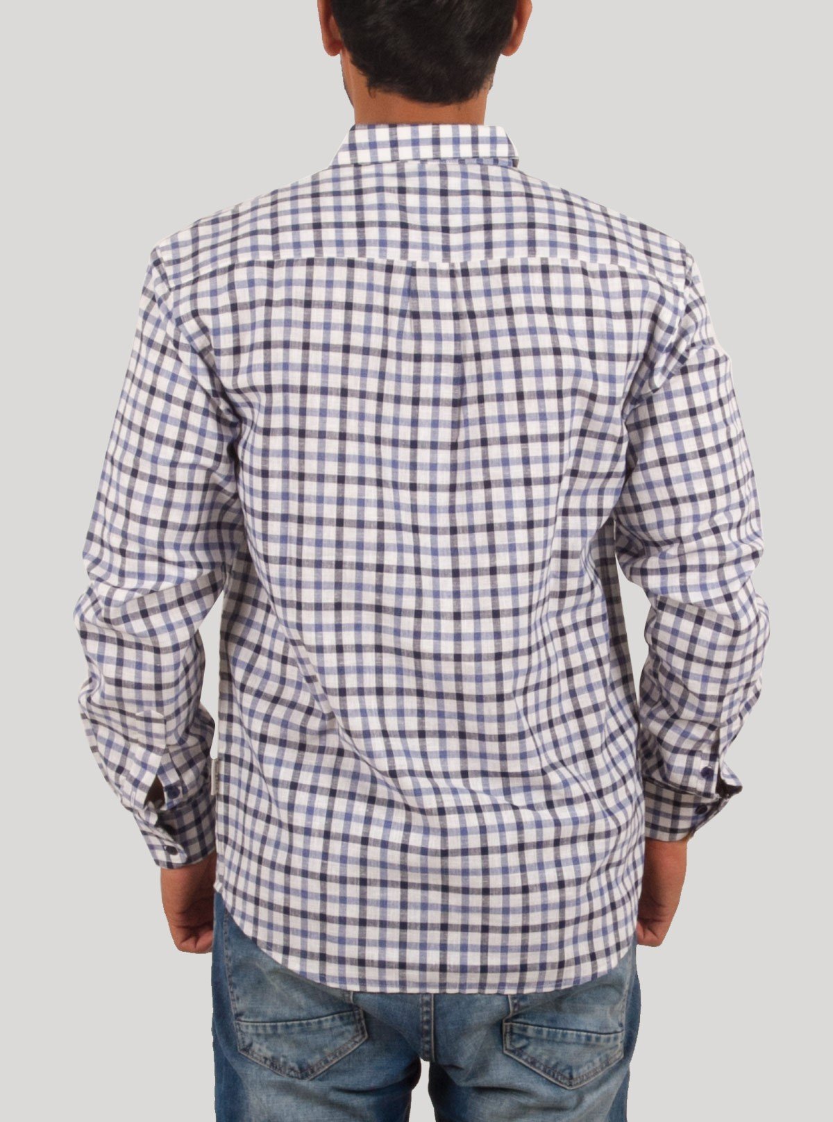 White Multi - Check Long Sleeve Casual Shirt for Men – Boer and Fitch - Boer and Fitch