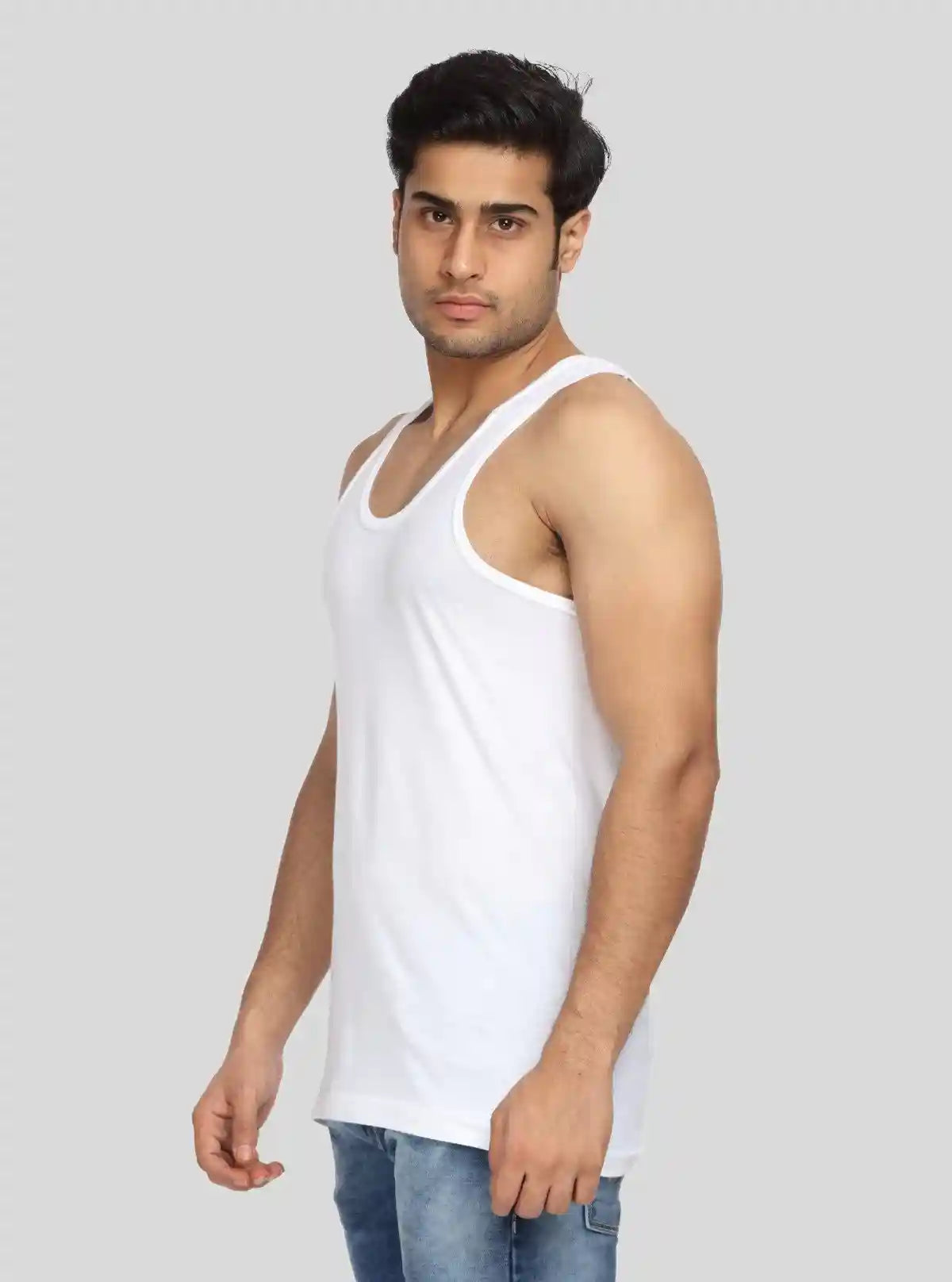 Men’s Regular White Cotton Vest – Soft, Breathable Daily Essential | Buy Online at  Boer and Fitch