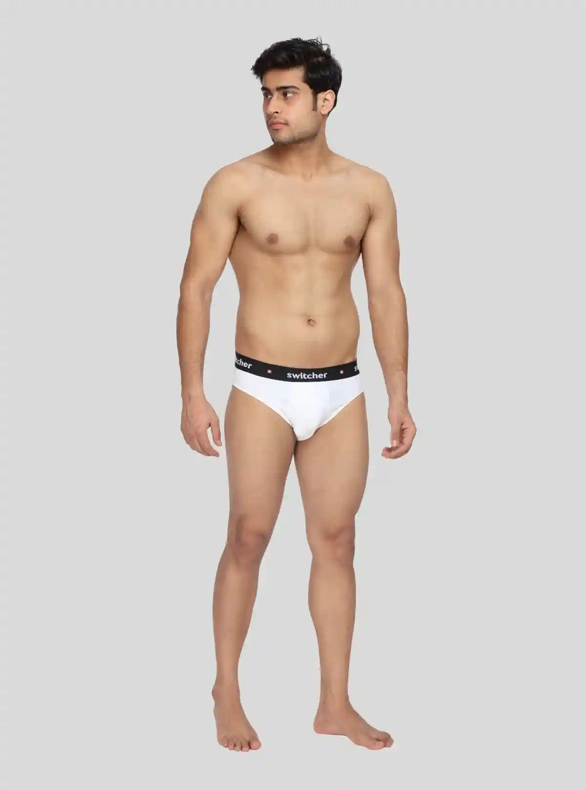 Men’s Solid White Banded Brief | Classic Fit Cotton Innerwear | Buy Online at  Boer and Fitch