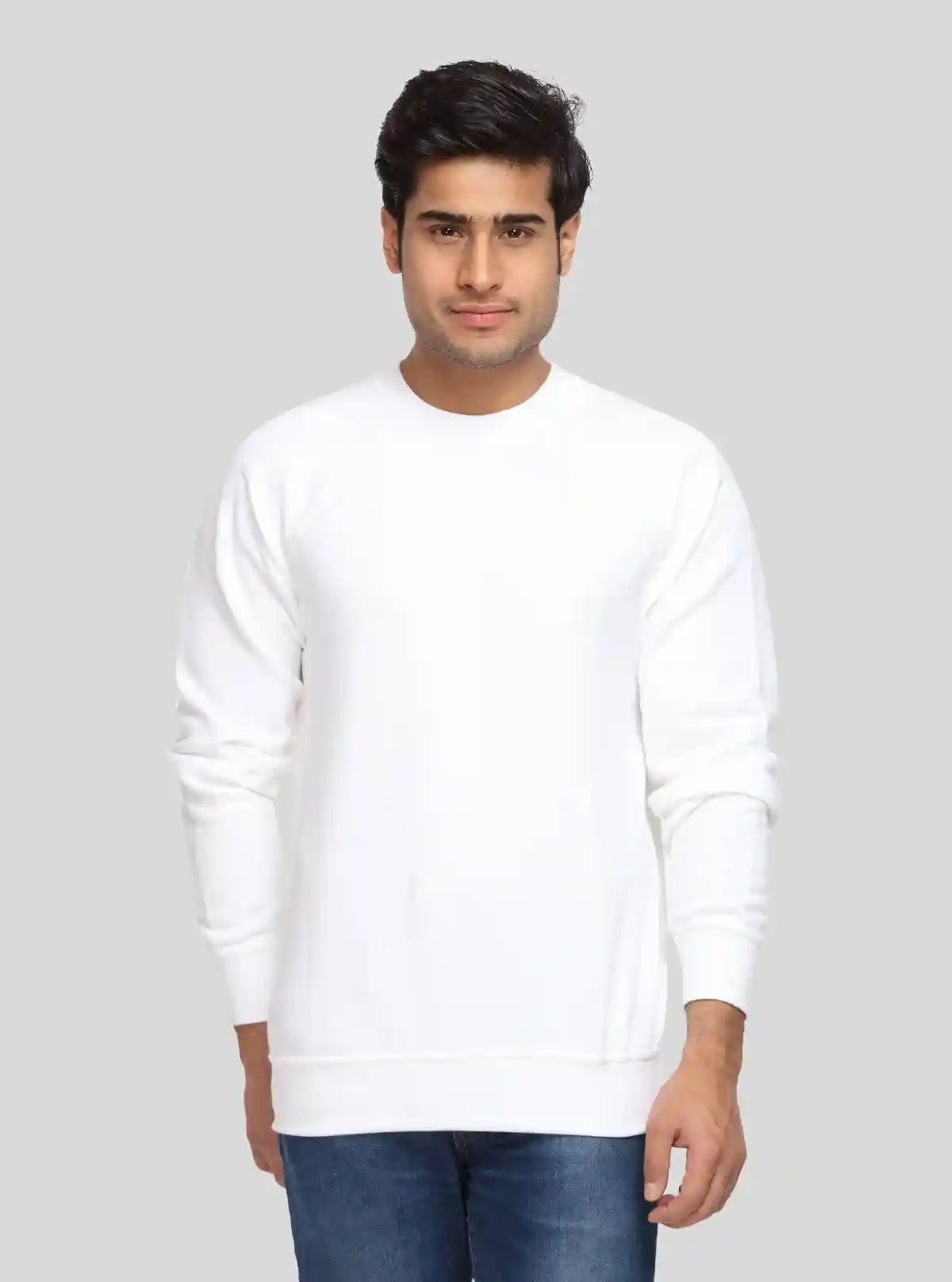 Men’s White Fleece Sweatshirt – Cozy, Clean & Contemporary Style | Buy Online at  Boer and Fitch