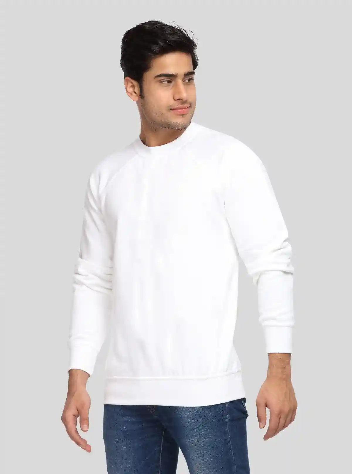 Men’s White Fleece Sweatshirt – Cozy, Clean & Contemporary Style | Buy Online at  Boer and Fitch