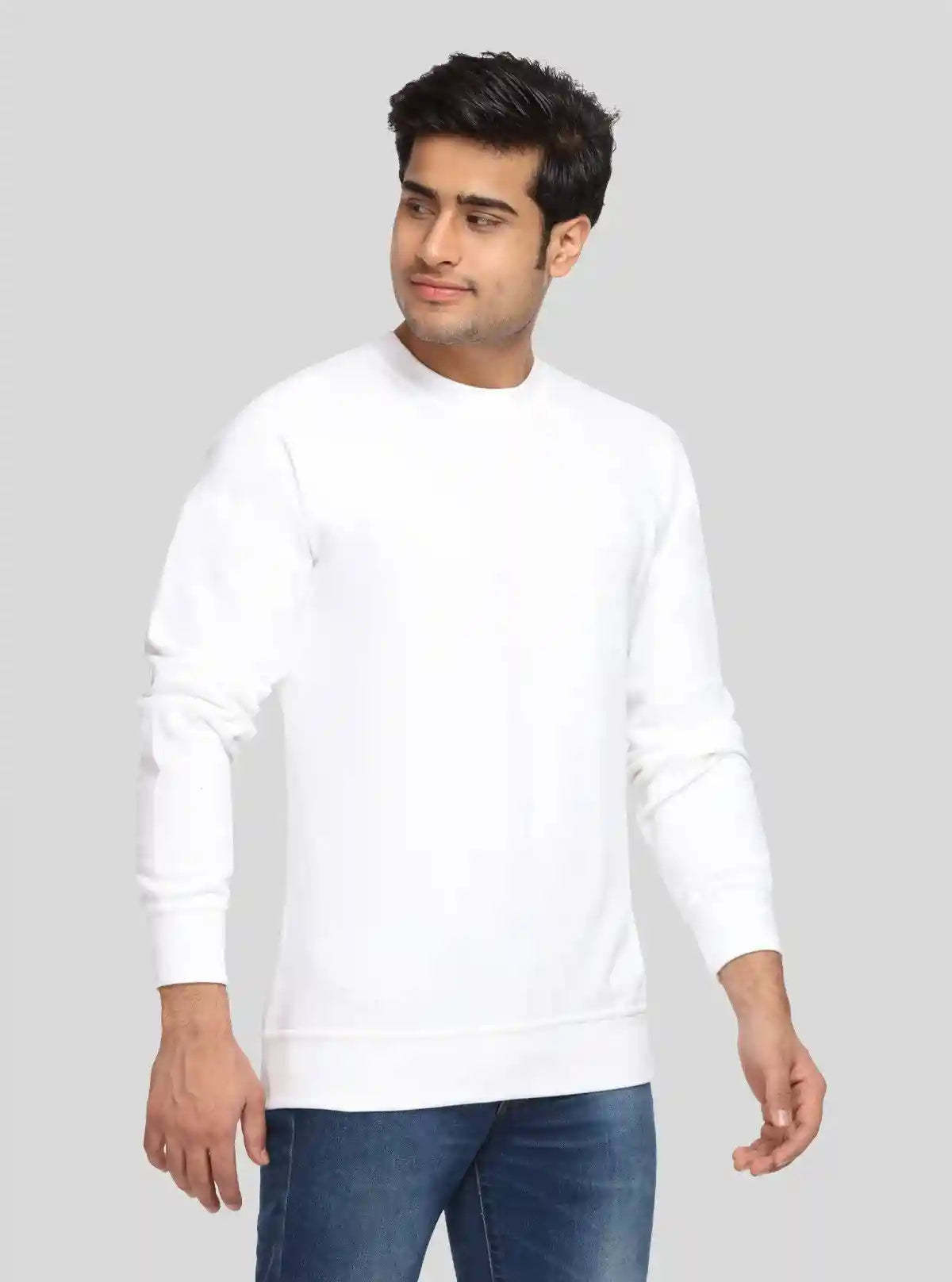 Men’s White Fleece Sweatshirt – Cozy, Clean & Contemporary Style | Buy Online at  Boer and Fitch