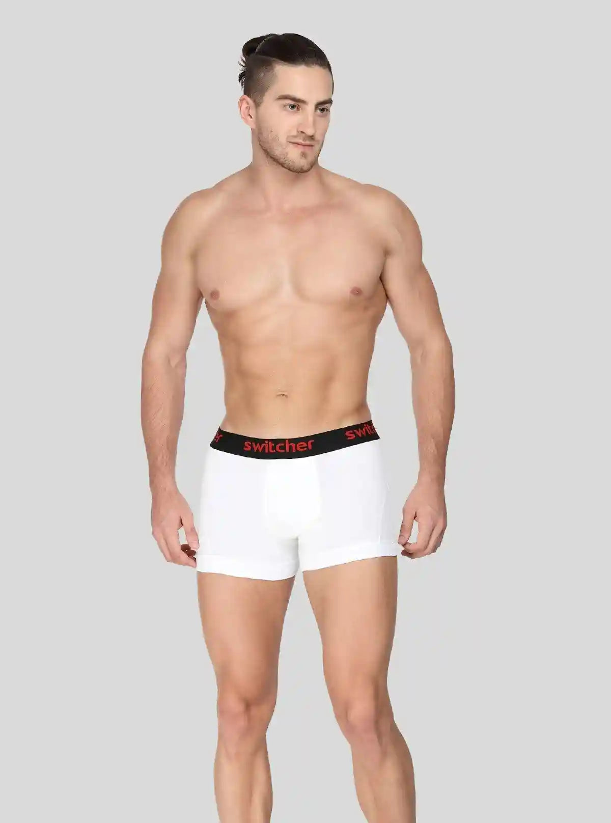 Men’s White Modern Banded Trunks – Stretch Cotton Comfort Fit | Buy Online at  Boer and Fitch