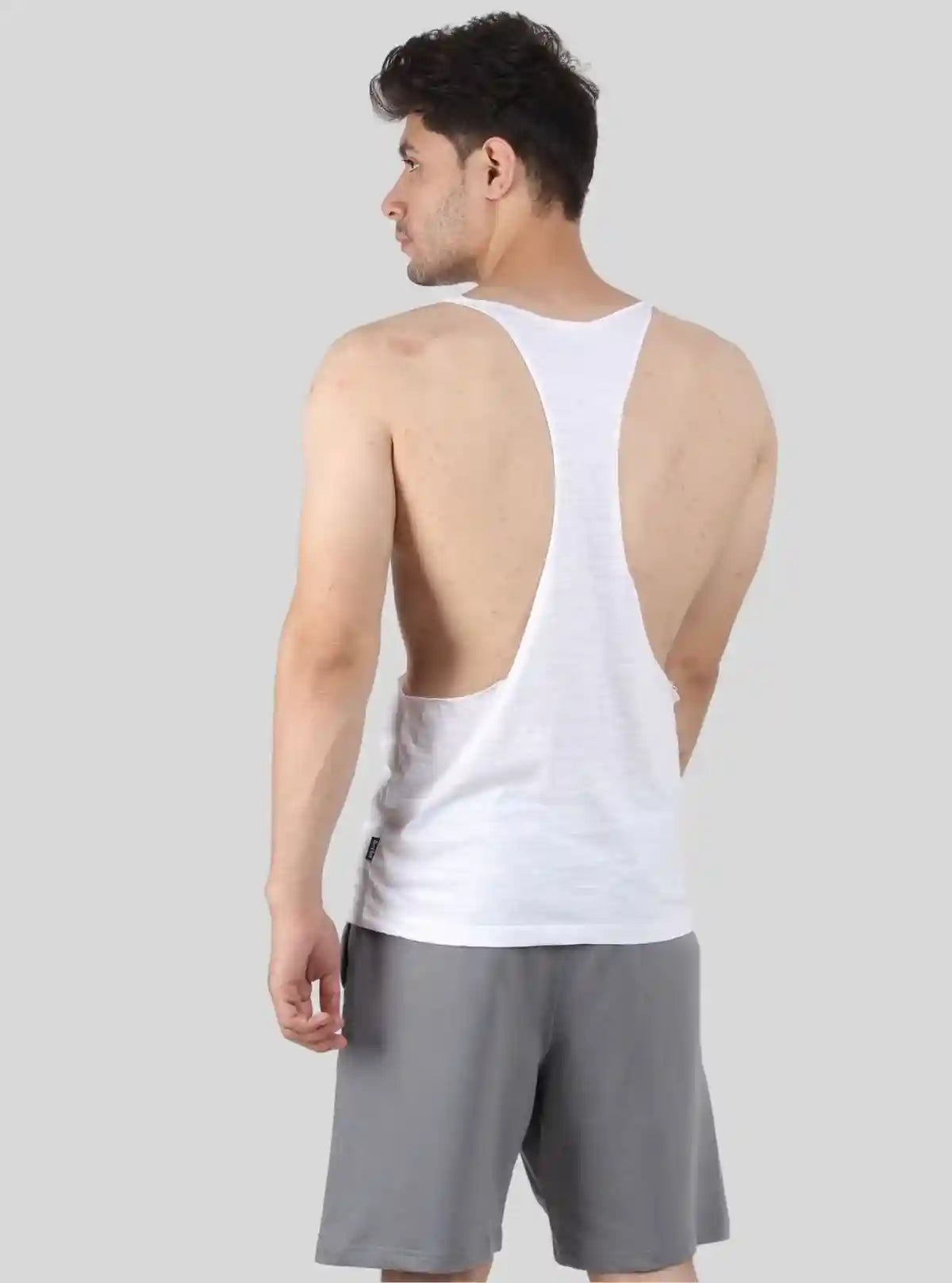 Men’s White Raw Edge Racer Back – Bold & Comfortable | Boer & Fitch | Buy Online at  Boer and Fitch