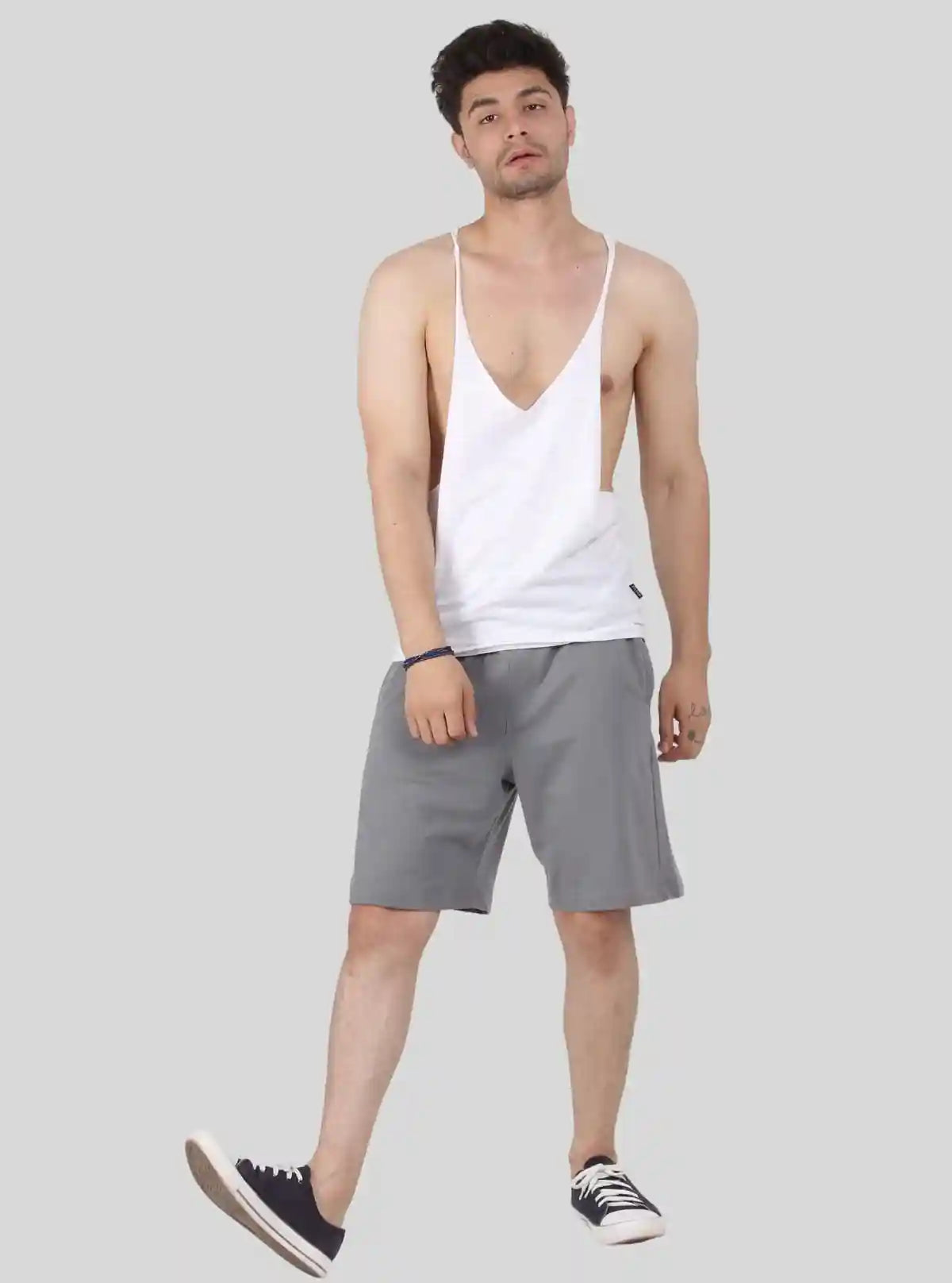 Men’s White Raw Edge Racer Back – Bold & Comfortable | Boer & Fitch | Buy Online at  Boer and Fitch