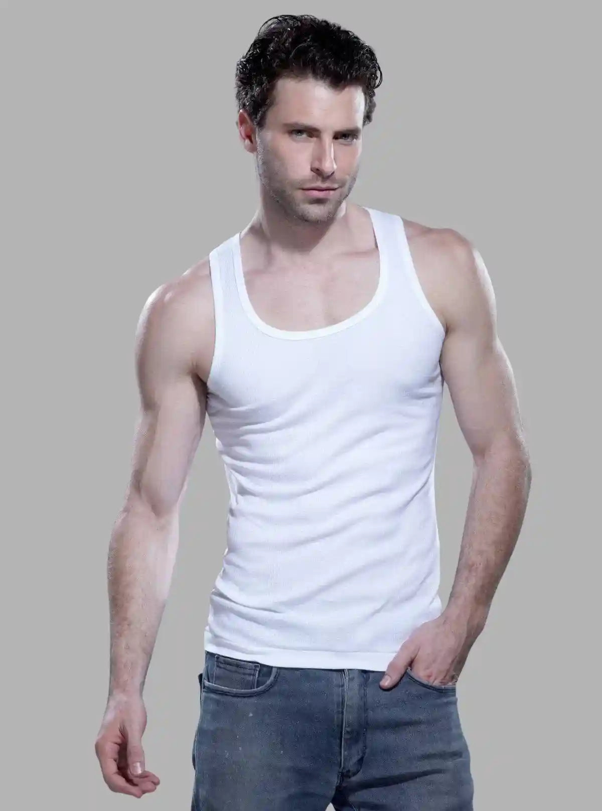 Men’s White Ribbed Vest – Breathable Cotton Base Layer for All-Day Comfort | Buy Online at  Boer and Fitch