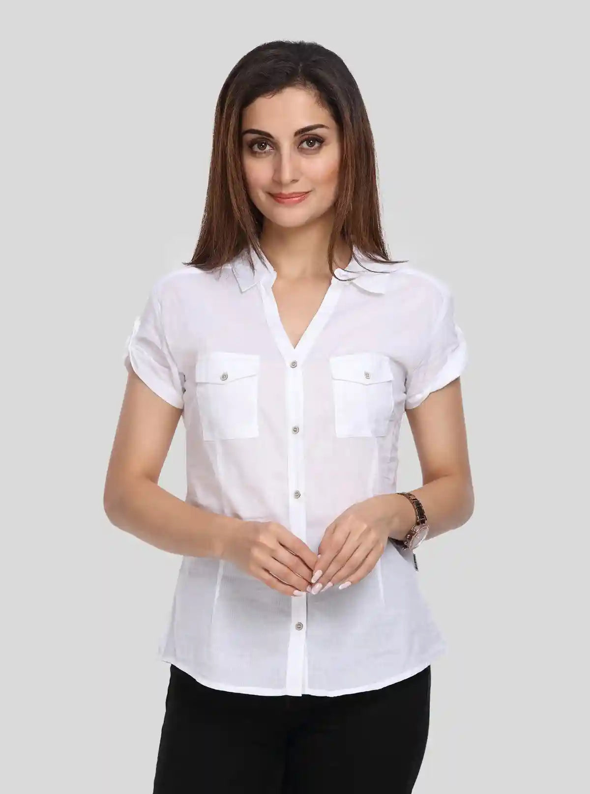 Women's Solid White Short Sleeve Shirt – Boer and Fitch | Buy Online at  Boer and Fitch