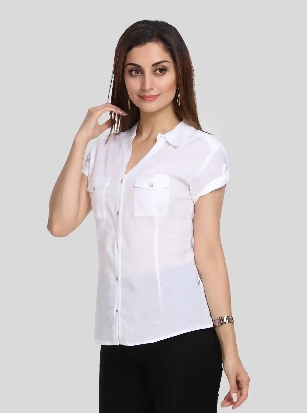 Women's Solid White Short Sleeve Shirt – Boer and Fitch | Buy Online at  Boer and Fitch
