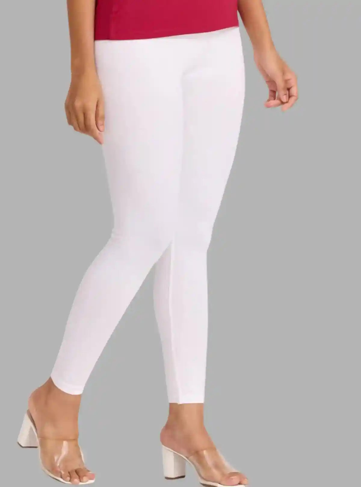 Women's White Ankle Legging – Cotton Elastane Feather-Touch Comfort | Buy Online at  Boer and Fitch