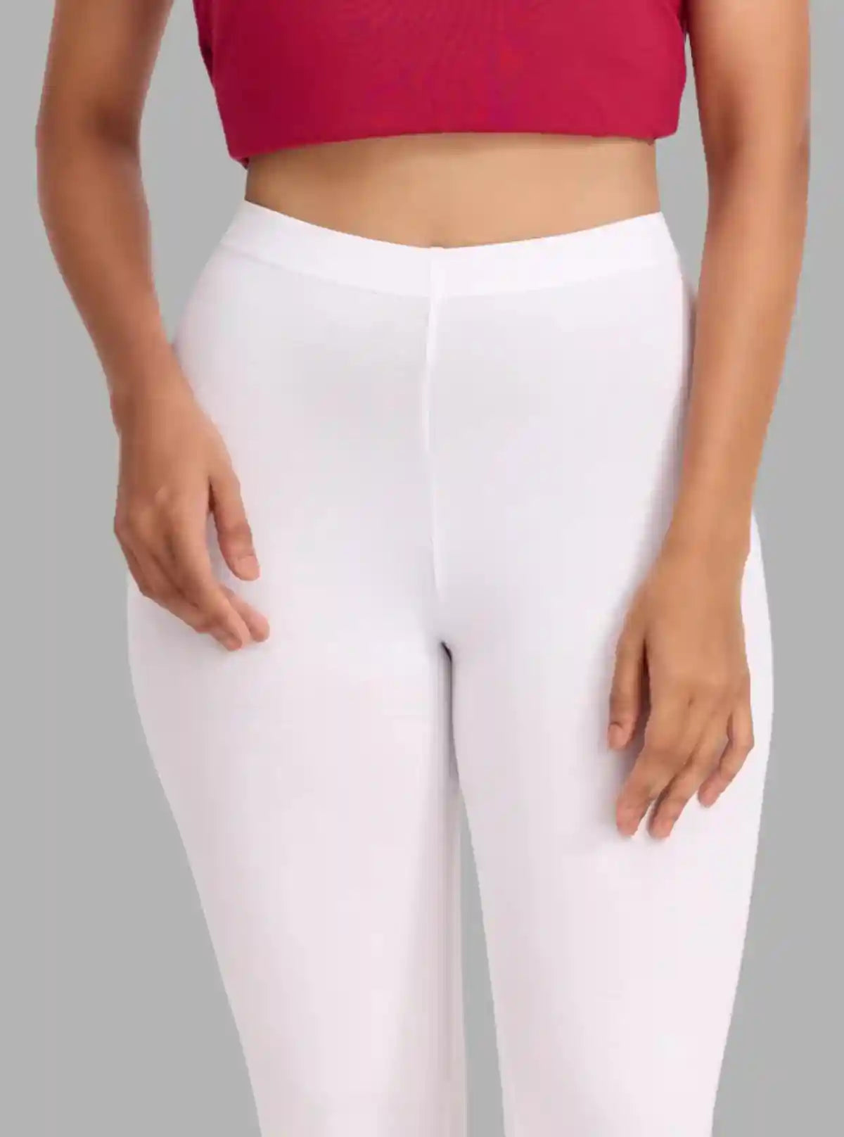 Women's White Ankle Legging – Cotton Elastane Feather-Touch Comfort | Buy Online at  Boer and Fitch