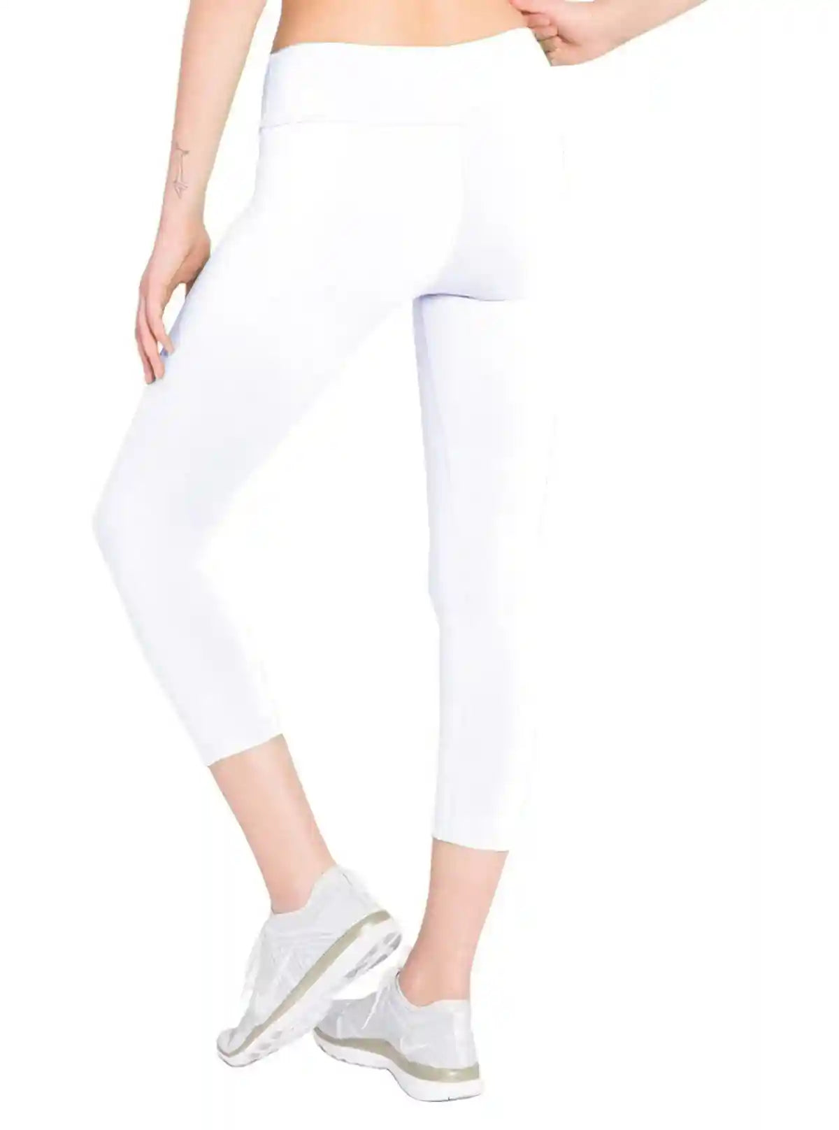 Women’s White Cotton Elastane Knit Capri – Sleek, Soft & Flexible Comfort | Buy Online at  Boer and Fitch