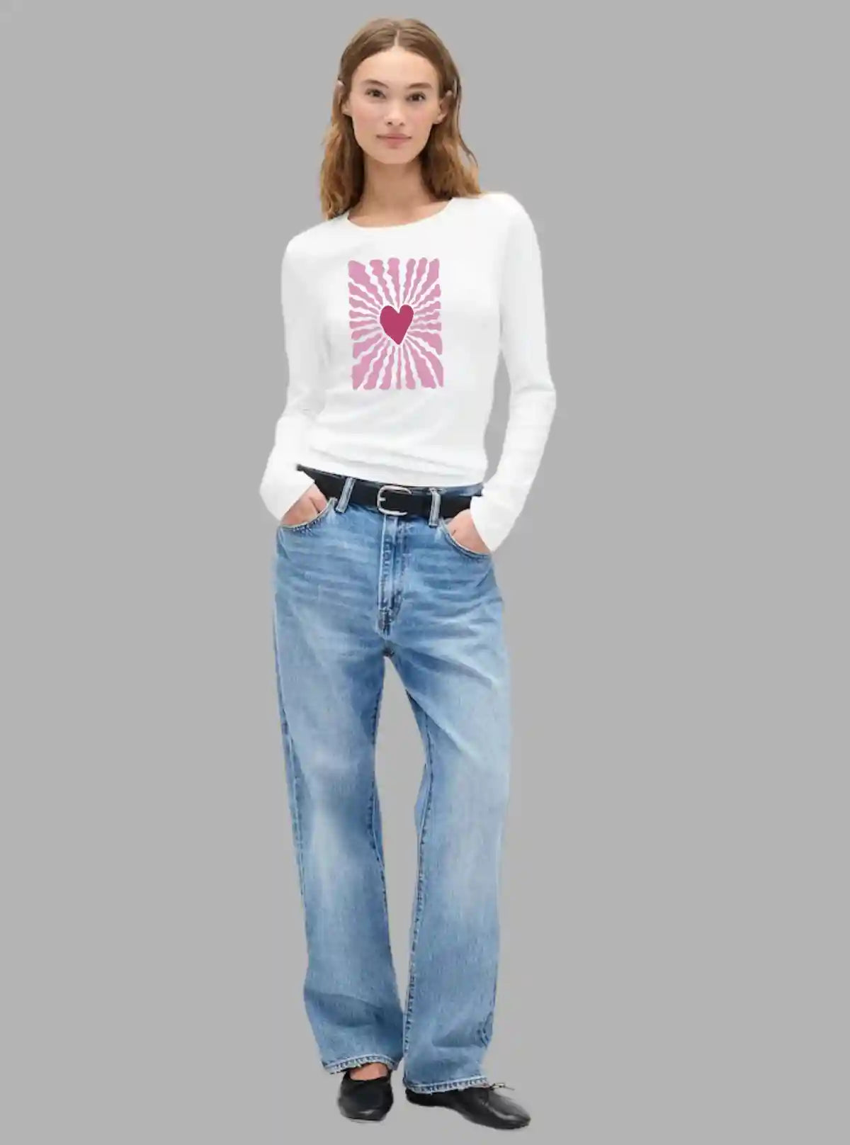 Women's White Crew Neck Holiday Print Long Sleeve Cotton Jersey T-Shirt by Boer and Fitch | Buy Online at  Boer and Fitch