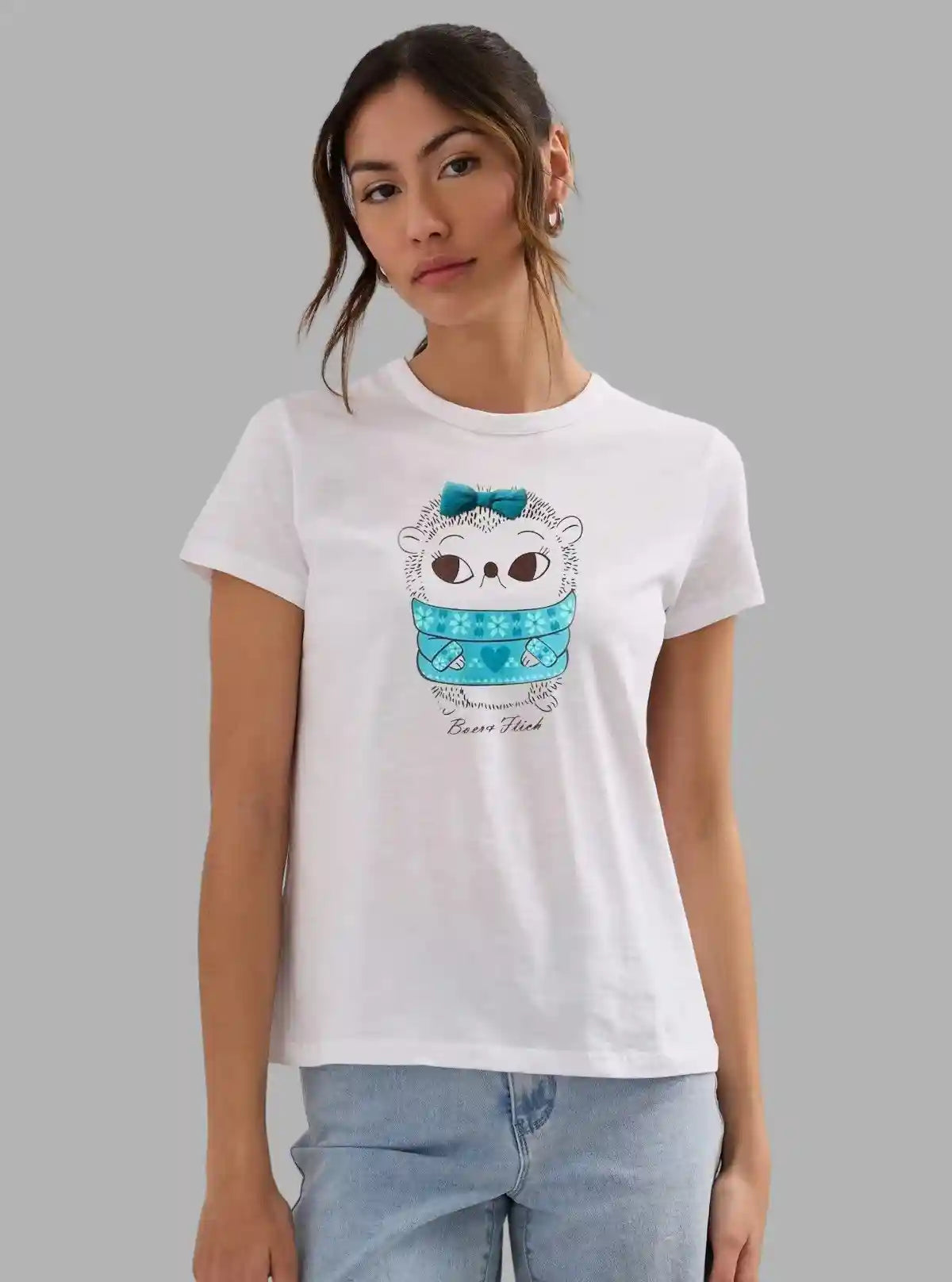 Women’s White Doll Printed T-Shirt – Casual Cotton Tee | Boer & Fitch | Buy Online at  Boer and Fitch