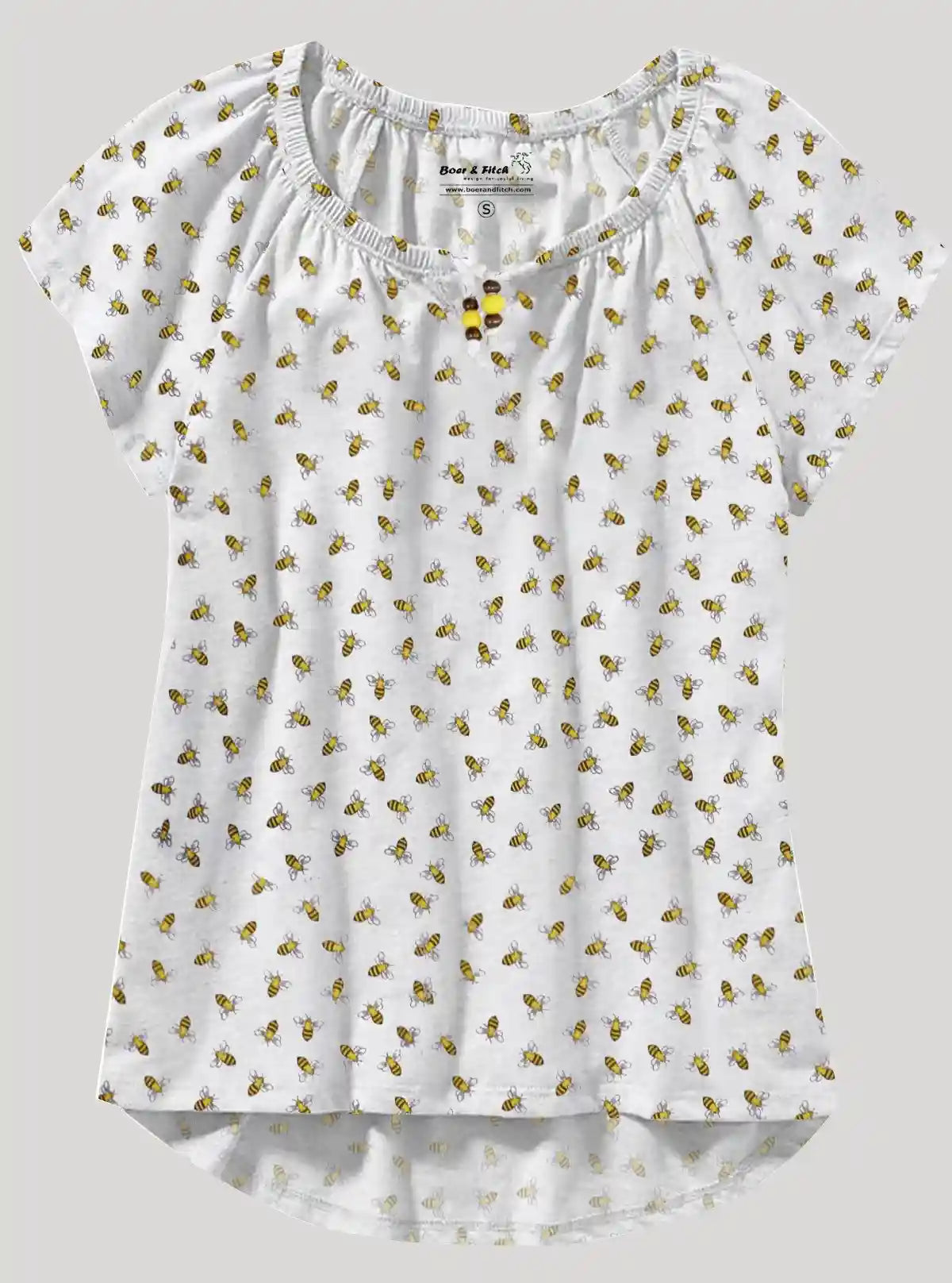 Women’s White Honey Bee Pleated Top – Stylish Casual Wear | Boer & Fitch | Buy Online at  Boer and Fitch