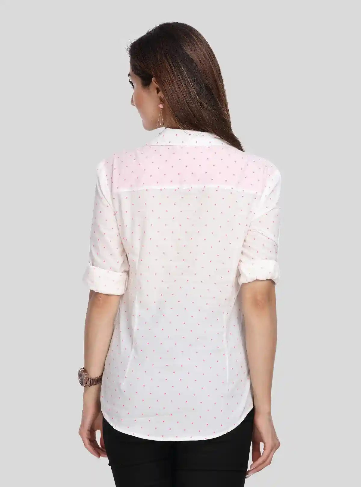 Women’s White Polka Dot Cotton Shirt – Casual & Chic by Boer and Fitch | Buy Online at  Boer and Fitch