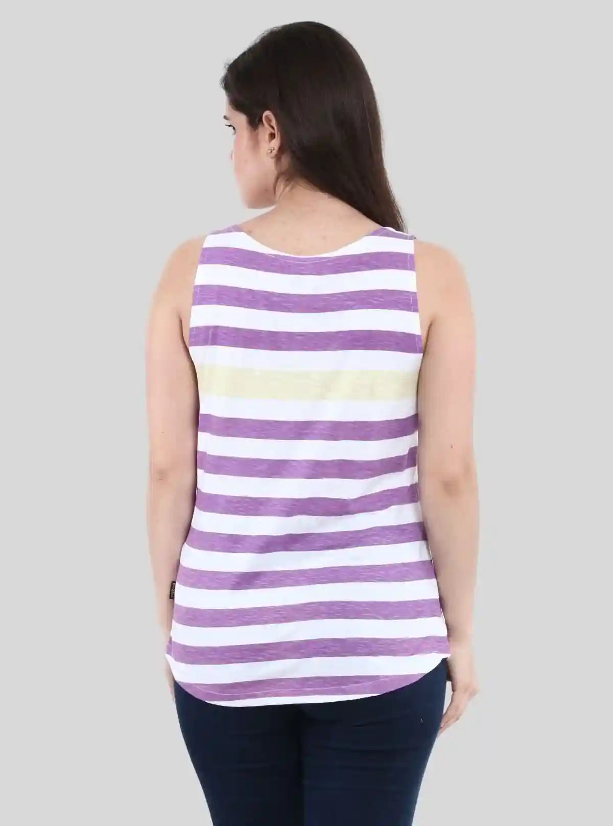 Women’s Purple Striped Sleeveless Top – Stylish Cotton Jersey by Boer and Fitch | Buy Online at  Boer and Fitch
