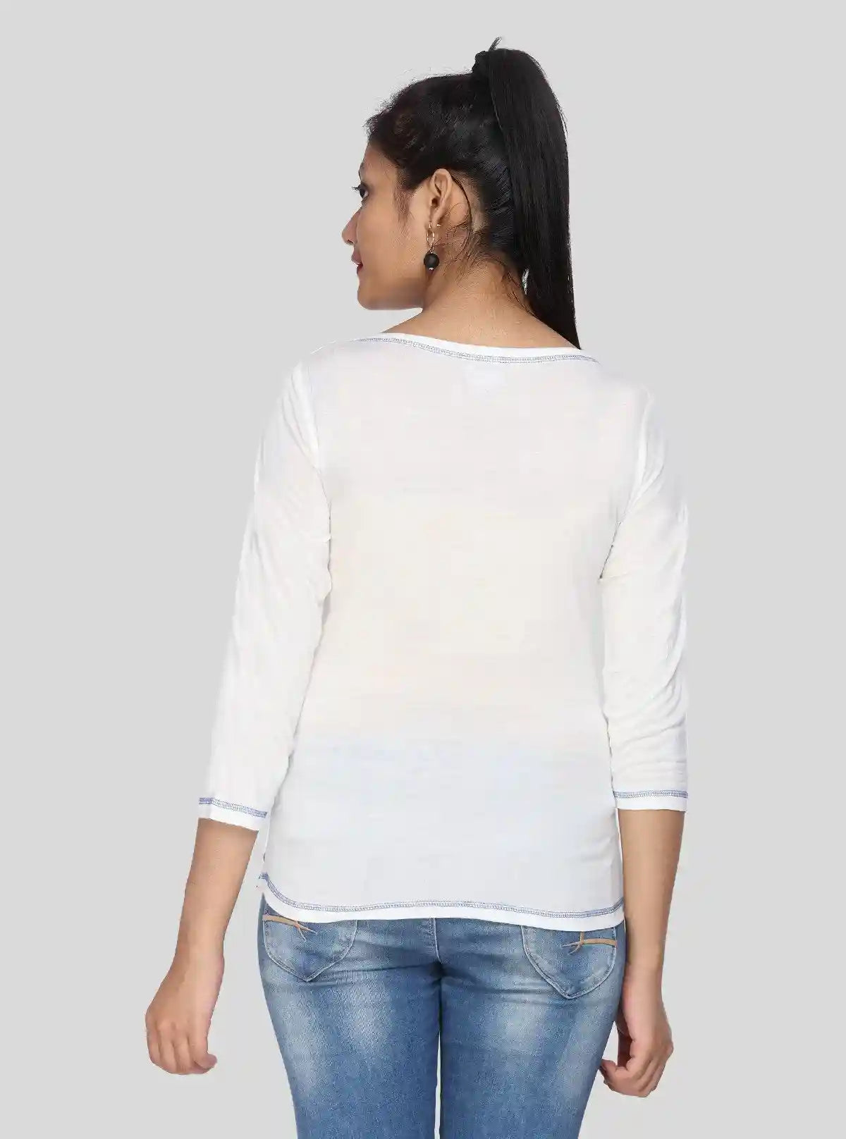 Women's White Creepers Print Long Sleeve Cotton Jersey Top | Boer & Fitch | Buy Online at  Boer and Fitch