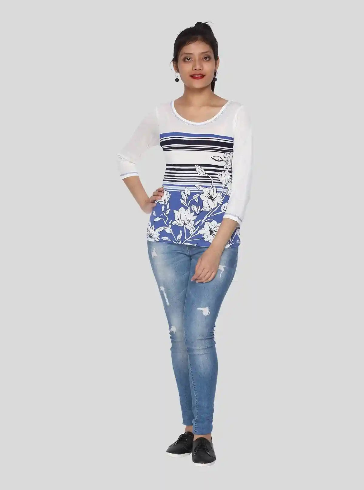 Women's White Creepers Print Long Sleeve Cotton Jersey Top | Boer & Fitch | Buy Online at  Boer and Fitch