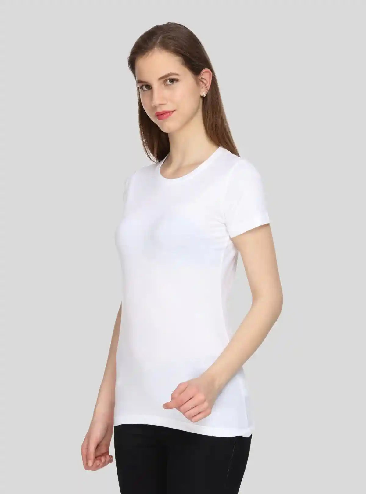Women's White Slub Jersey Crew Neck Cotton Short Sleeve T-Shirt by Boer and Fitch | Buy Online at  Boer and Fitch
