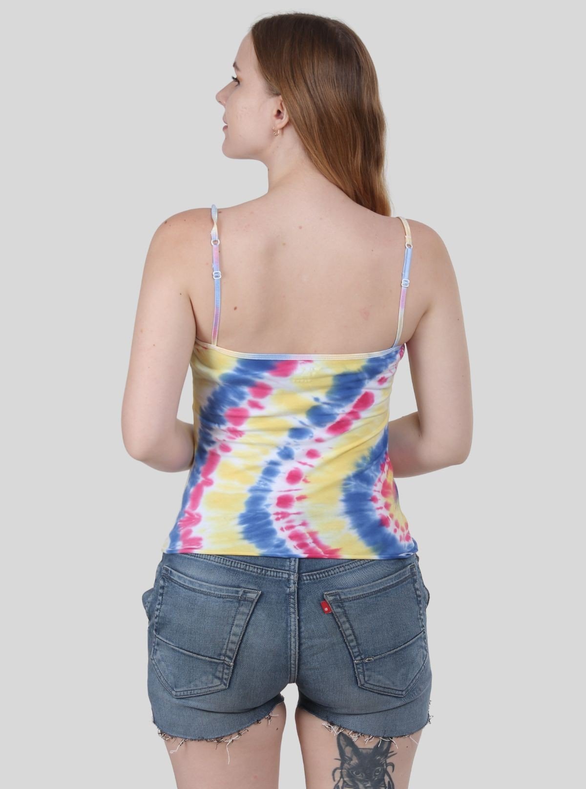 Women Pink Tie - Dye Spaghetti Top - Boer and Fitch