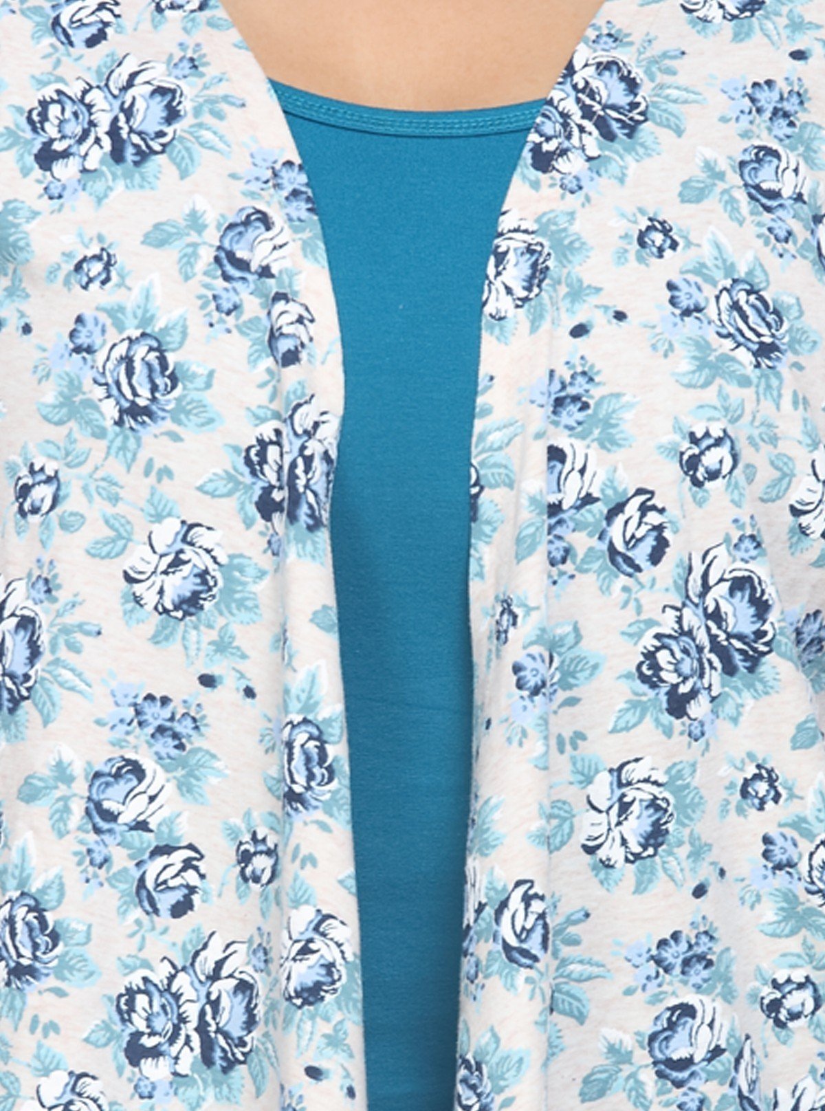 Women's 100% Cotton Blue Floral Cardigan - Boer & Fitch - Boer and Fitch