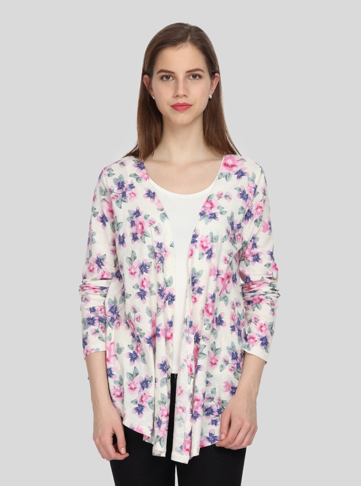 Women's 100% Cotton Pink Floral Cardigan - Boer & Fitch - Boer and Fitch