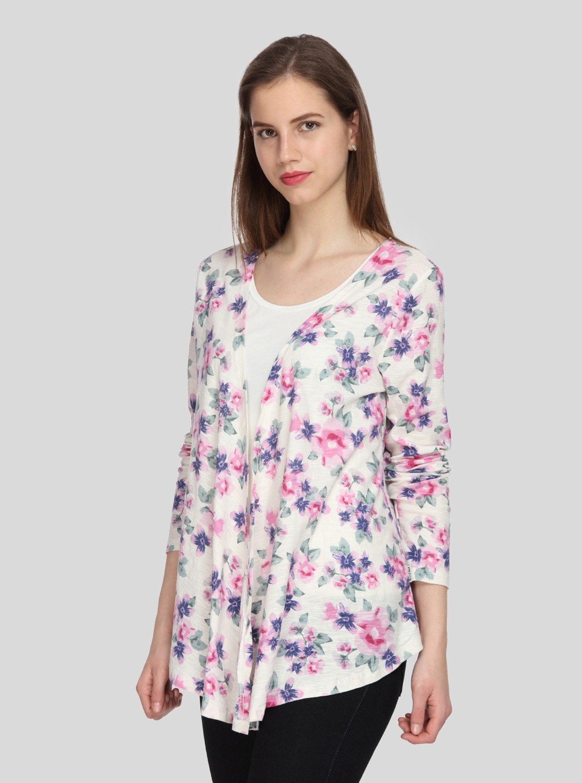 Women's 100% Cotton Pink Floral Cardigan - Boer & Fitch - Boer and Fitch