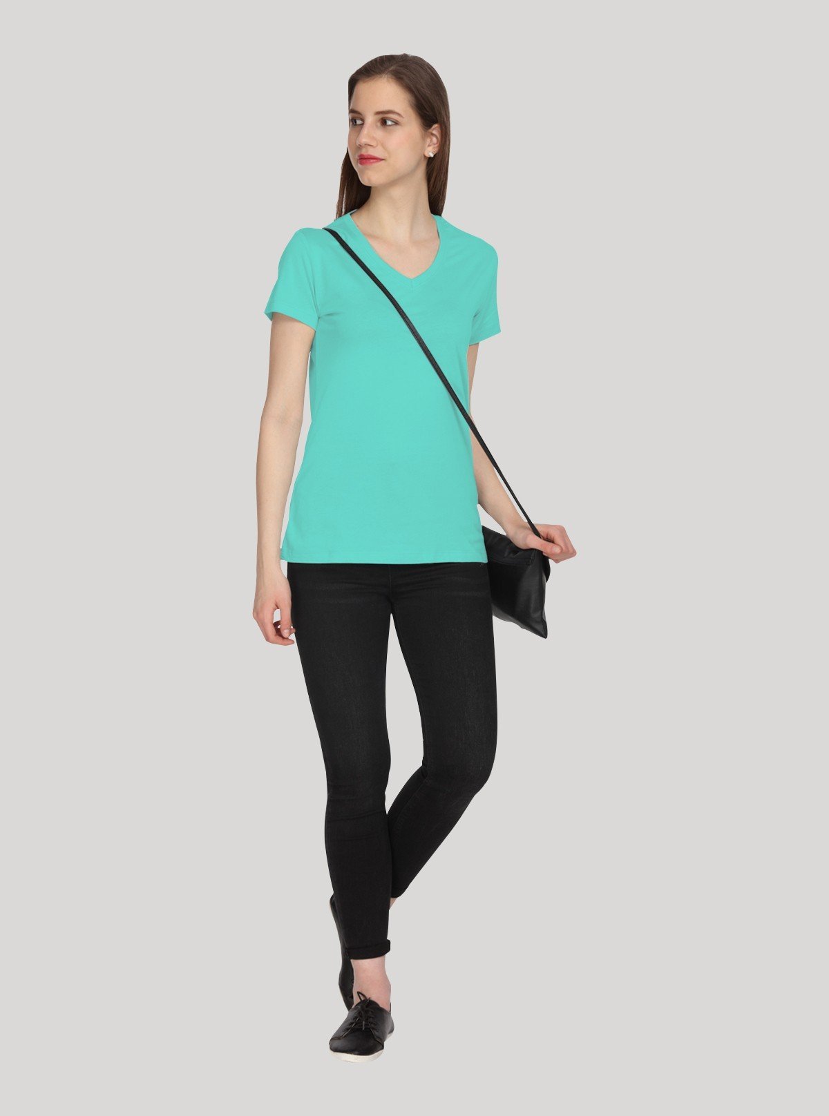 Women’s Aqua Blue V - Neck T-Shirt – Casual & Comfortable | Boer & Fitch - Boer and Fitch