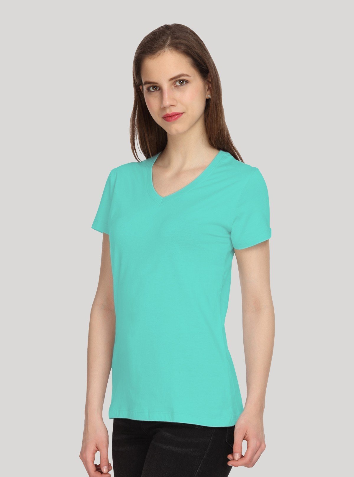 Women’s Aqua Blue V - Neck T-Shirt – Casual & Comfortable | Boer & Fitch - Boer and Fitch