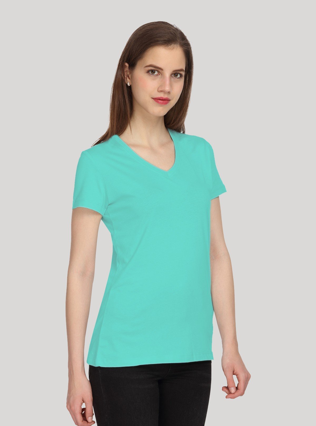 Women’s Aqua Blue V - Neck T-Shirt – Casual & Comfortable | Boer & Fitch - Boer and Fitch