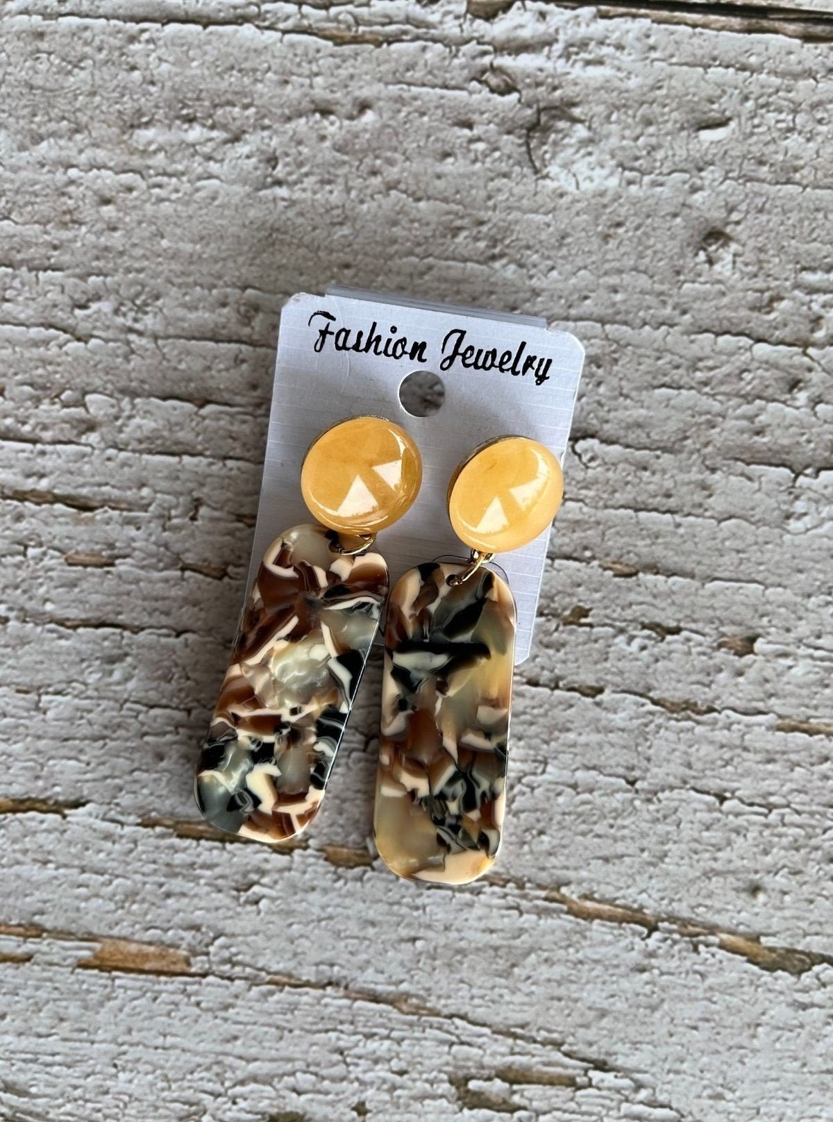 Women’s Beige Acrylic Drop Earrings – Chic, Lightweight & Versatile - Boer and Fitch