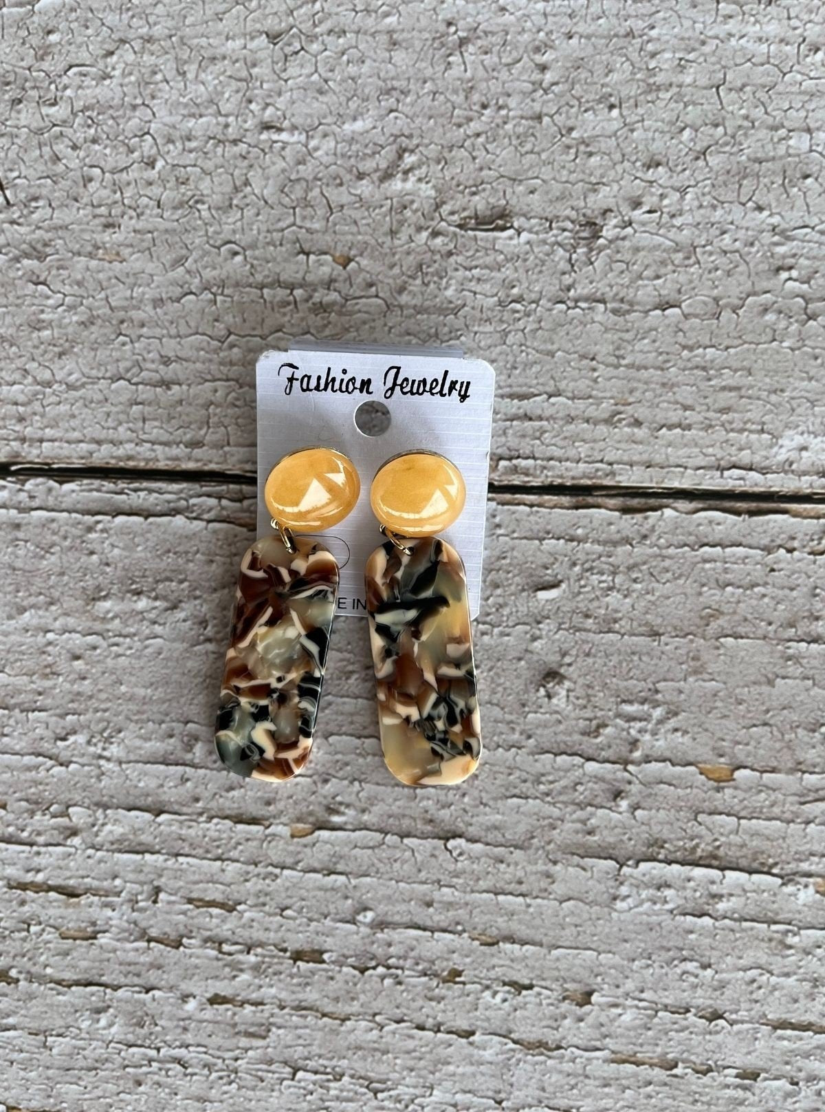 Women’s Beige Acrylic Drop Earrings – Chic, Lightweight & Versatile - Boer and Fitch