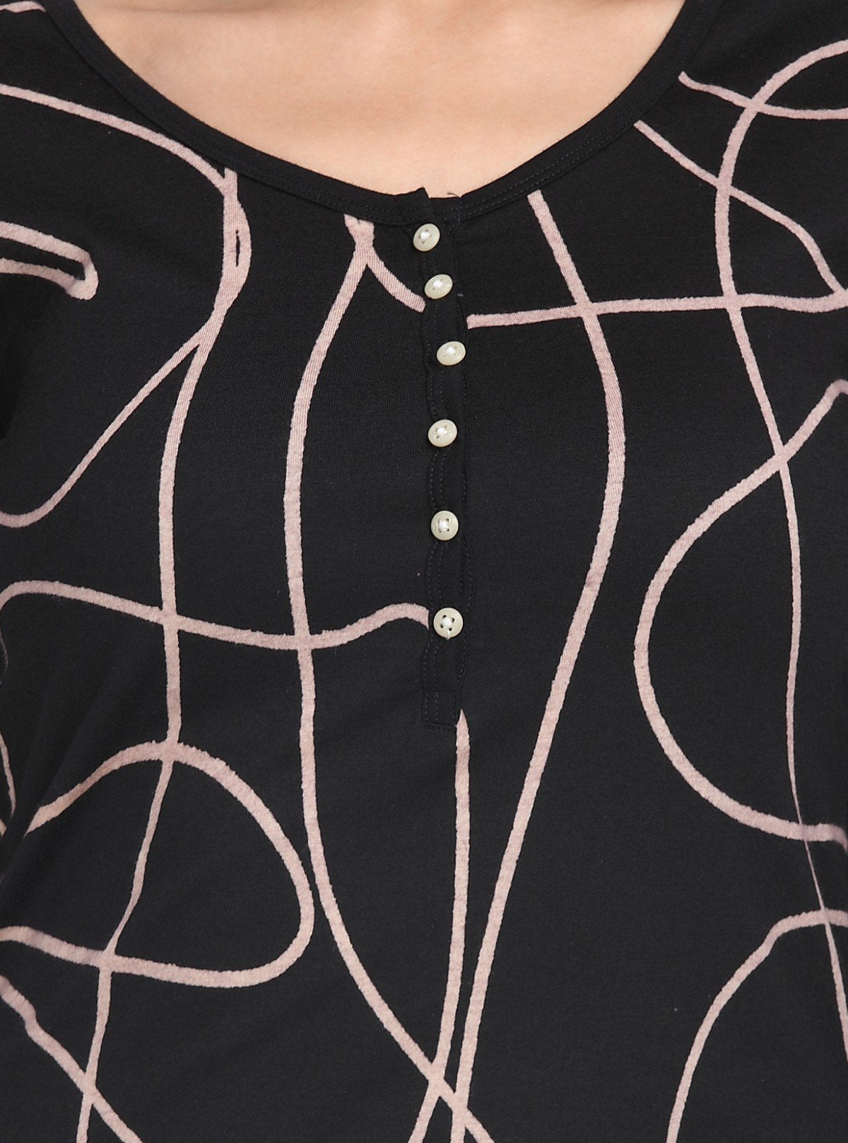Women's Black Abstract Line Printed Top – Modern Style by Boer & Fitch - Boer and Fitch