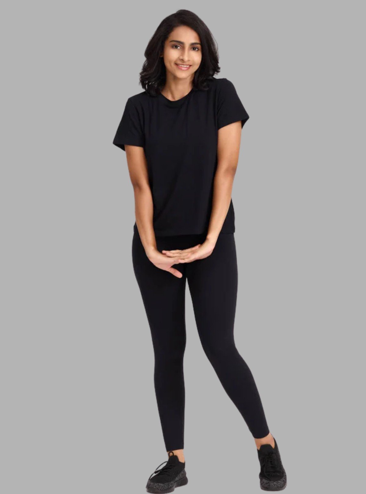 Women's Black Ankle Legging – Feather Touch Cotton Stretch by Boer & Fitch - Boer and Fitch