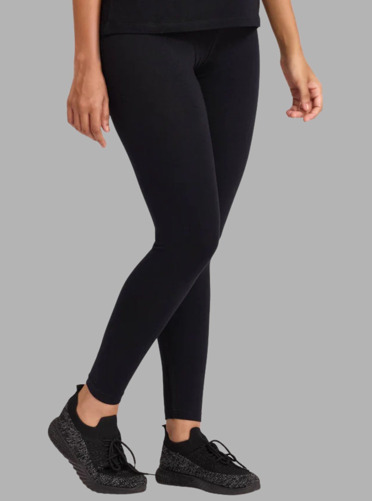 Women's Black Ankle Legging – Feather Touch Cotton Stretch by Boer & Fitch - Boer and Fitch