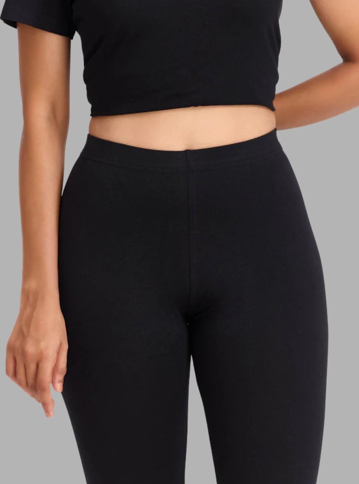 Women's Black Ankle Legging – Feather Touch Cotton Stretch by Boer & Fitch - Boer and Fitch
