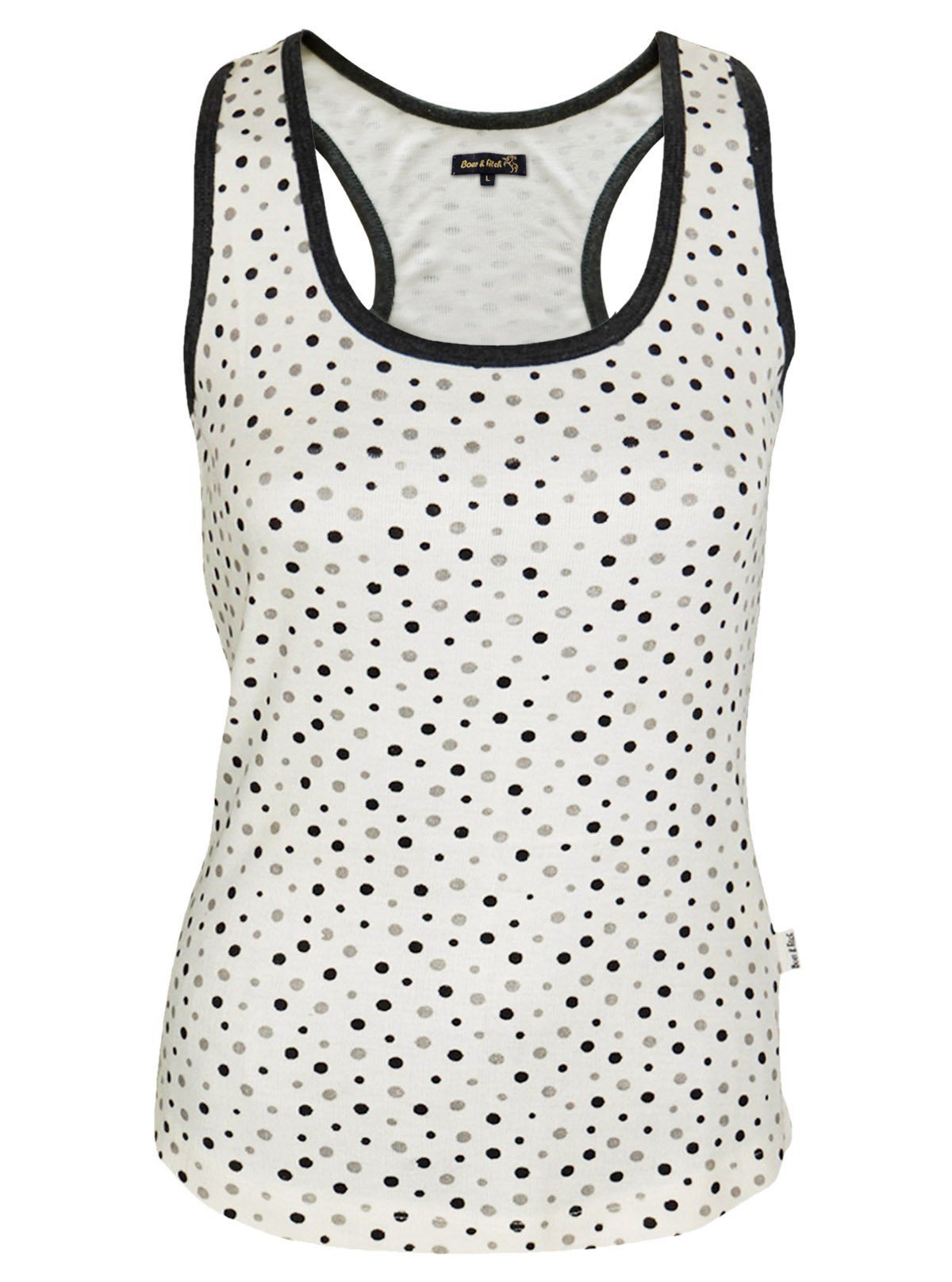 Women’s Black Contrast Print Sleeveless Top – Casual Chic by Boer and Fitch - Boer and Fitch
